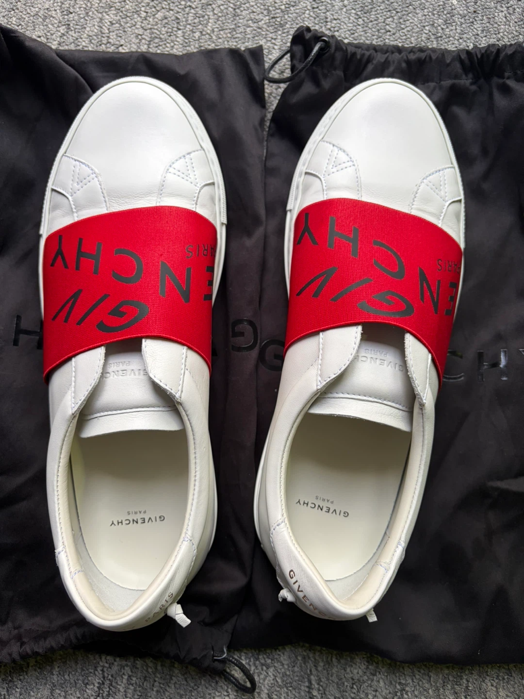 Givenchy White Leather Sneakers with Red Band - Size 40.5 - photo 2