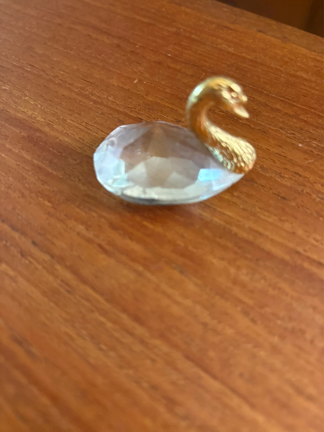Crystal Swan Figurine with Gold Neck