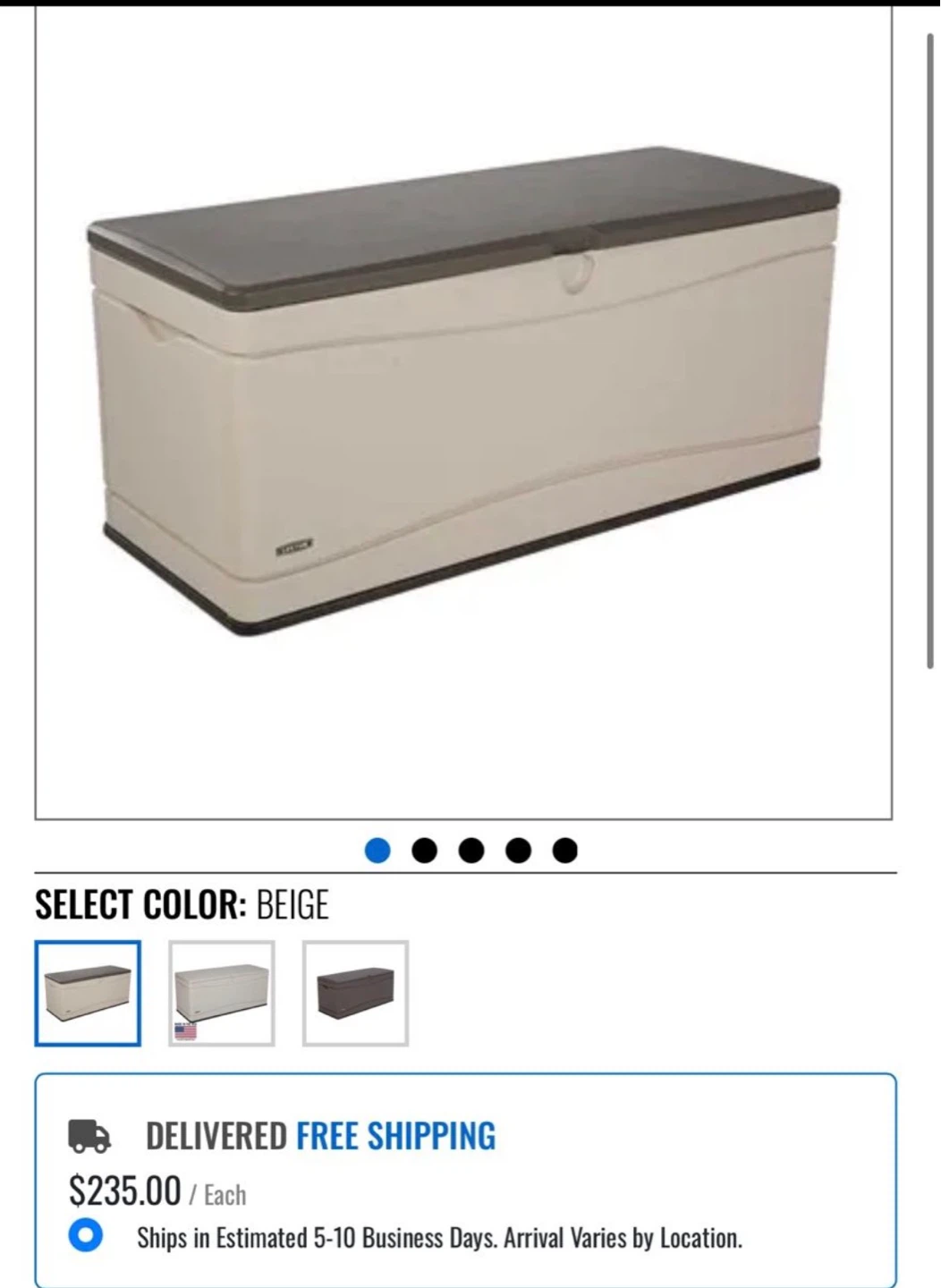 Lifetime Outdoor Storage Deck Box (130 Gallon)