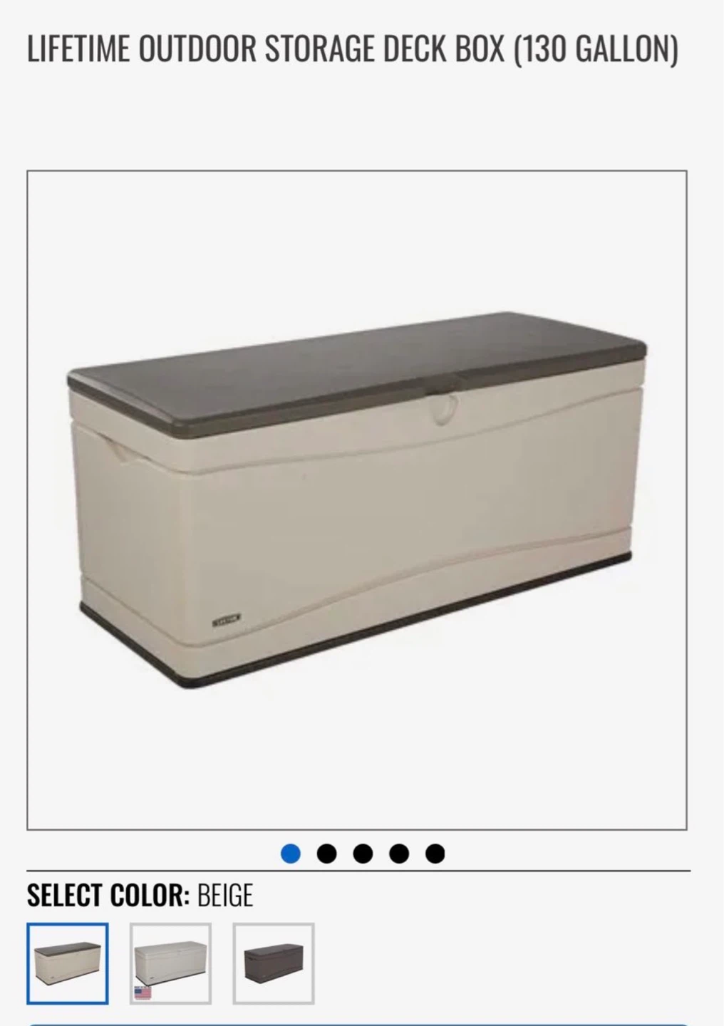 Lifetime Outdoor Storage Deck Box (130 Gallon) - photo 2