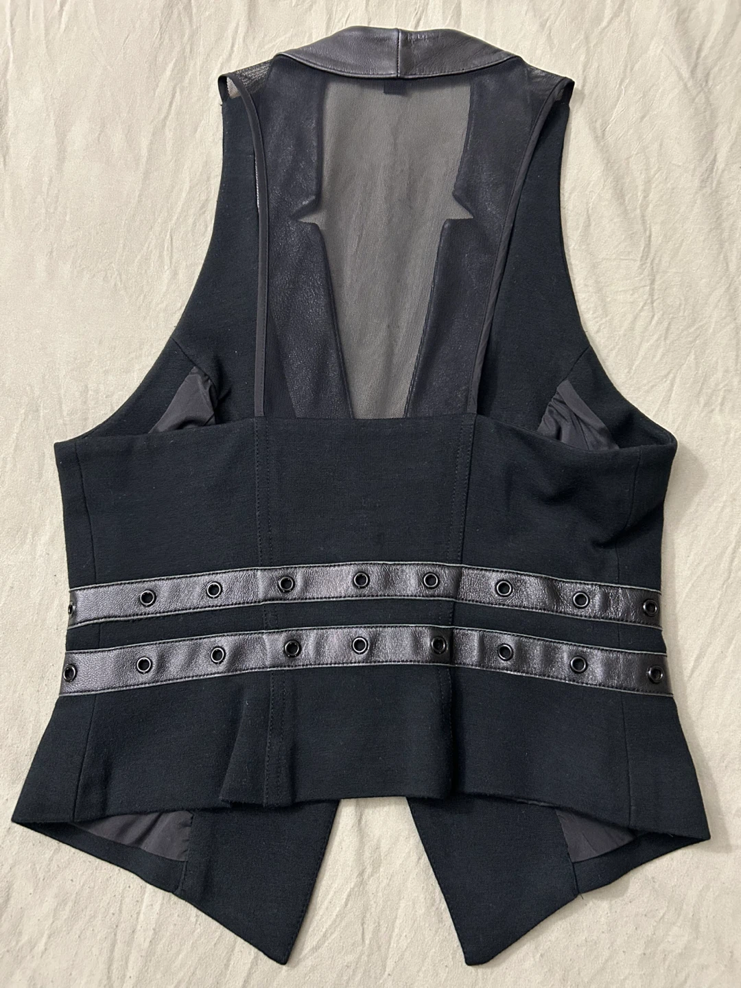 Bebe Black Vest with Faux Leather Trim Size S - photo 2