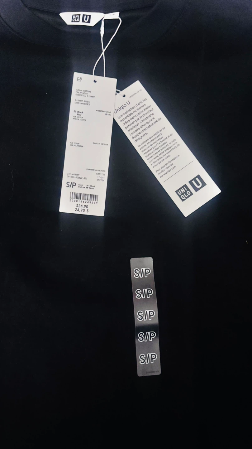 Uniqlo U Black Cotton T-Shirts (Set of 4) - Size S/P - photo 2