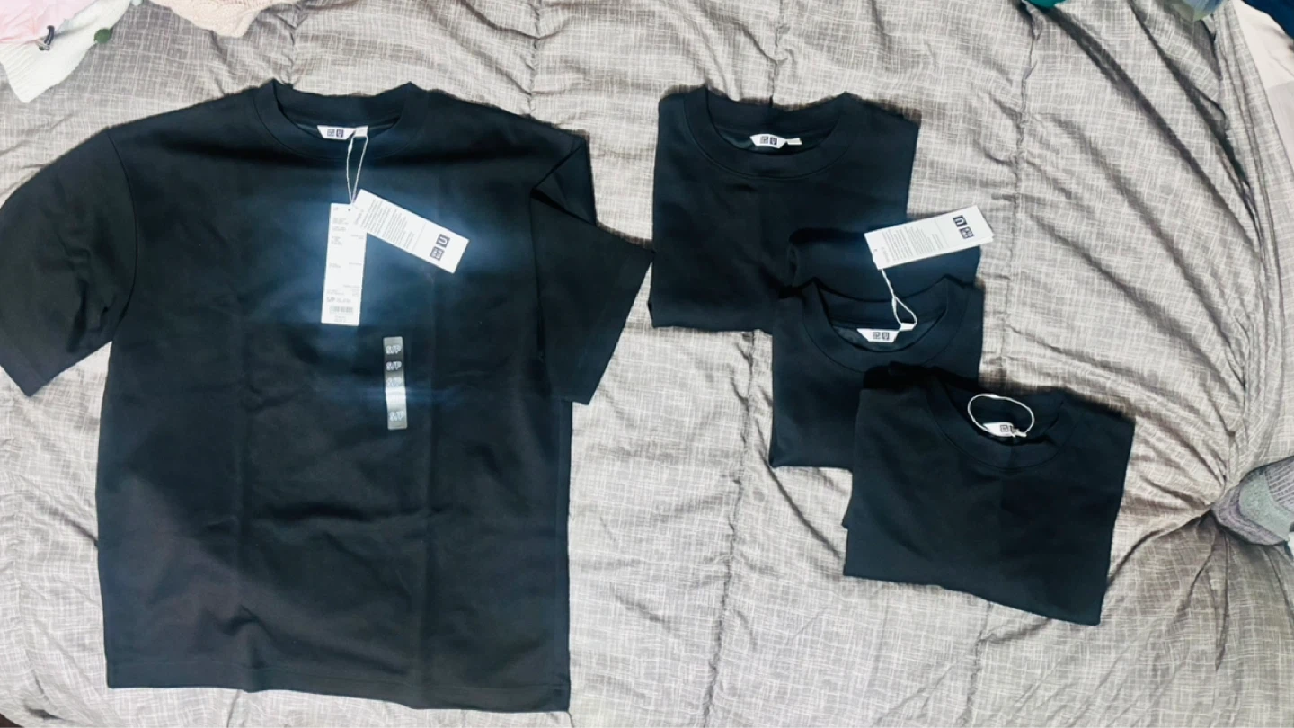 Uniqlo U Black Cotton T-Shirts (Set of 4) - Size S/P