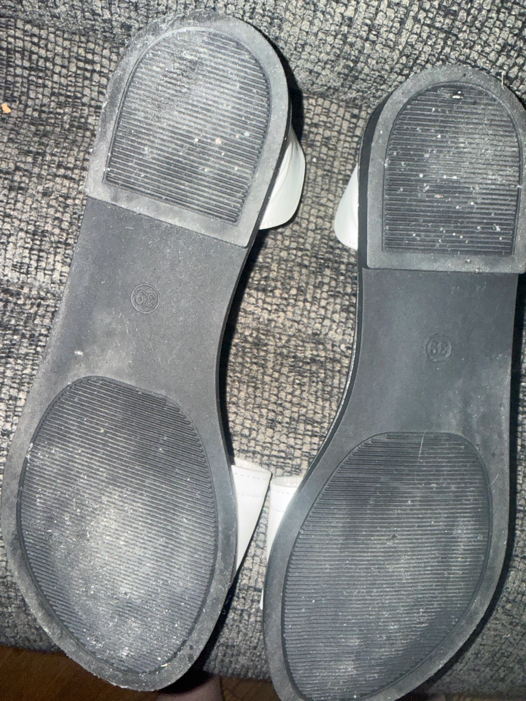White and Tan Flat Sandals - Size 39 - photo 3