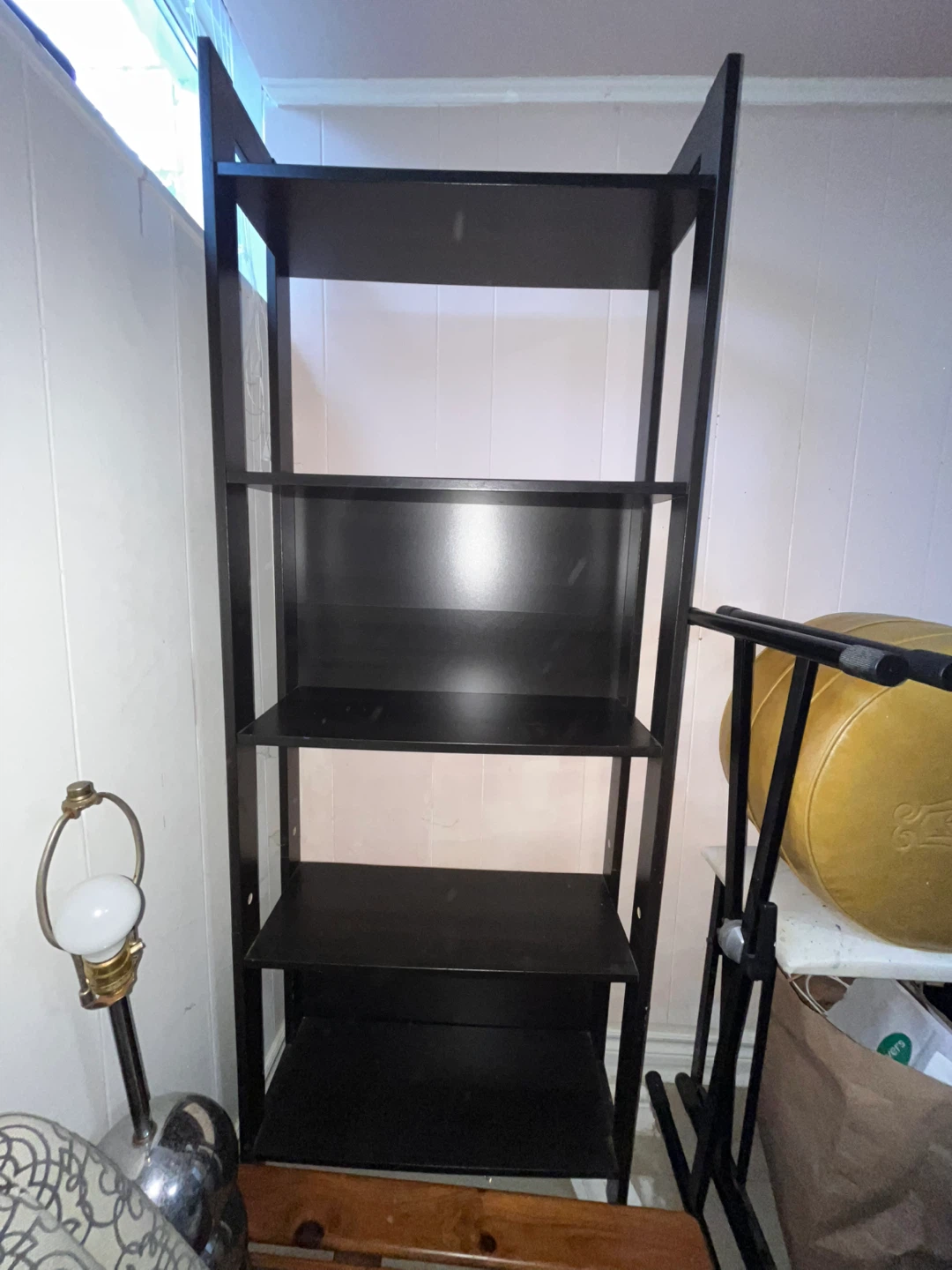 Black 4-Tier Ladder Bookshelf