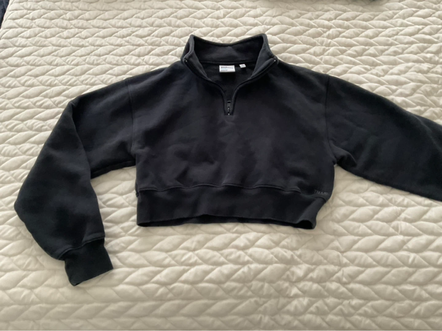 TNA Sweatfleece Quarter Zip Cropped Sweatshirt