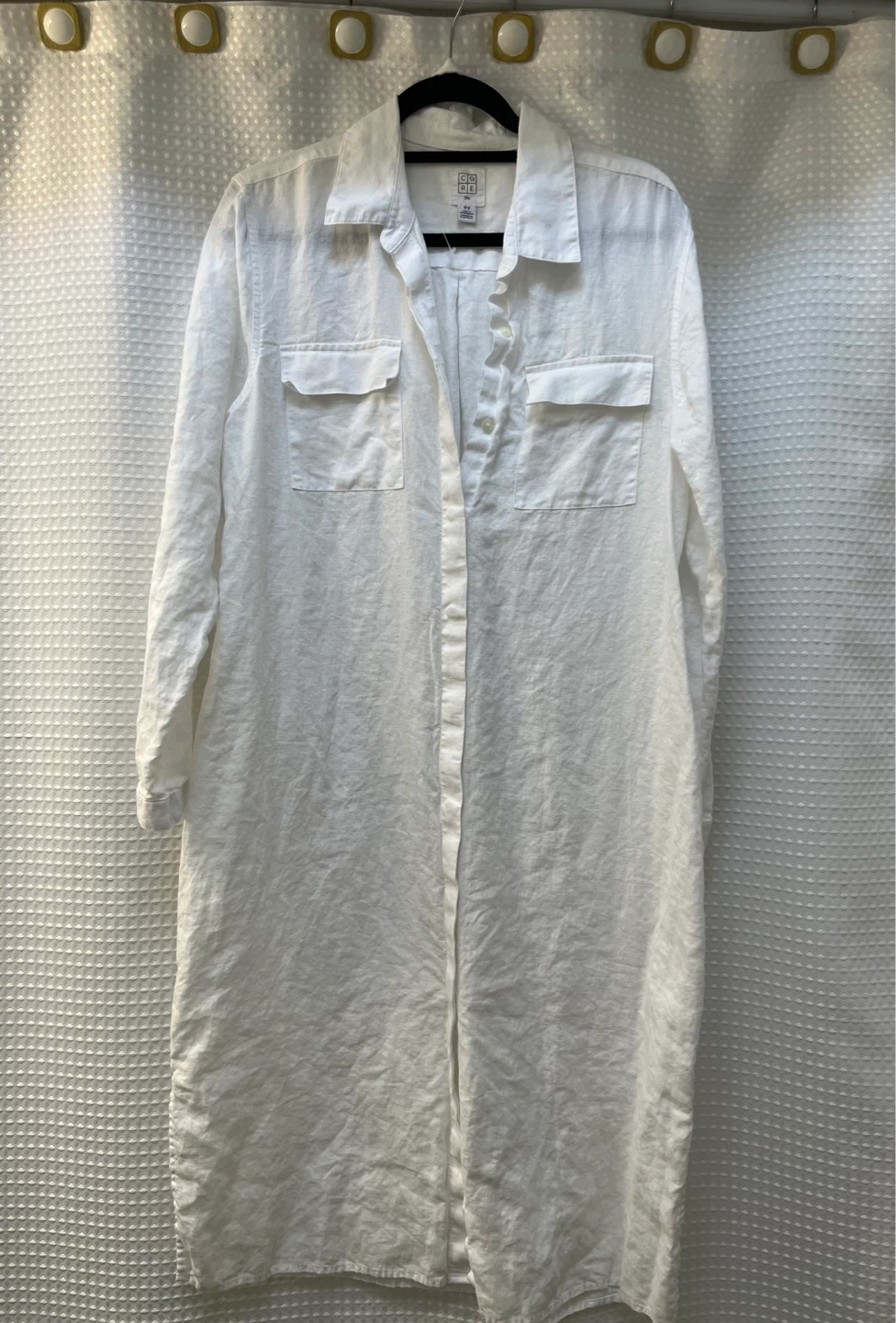 White 100% Linen Shirt Dress - photo 3