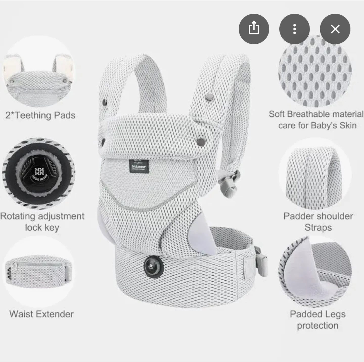 Bebamour Baby Carrier 7-32 lb - photo 3