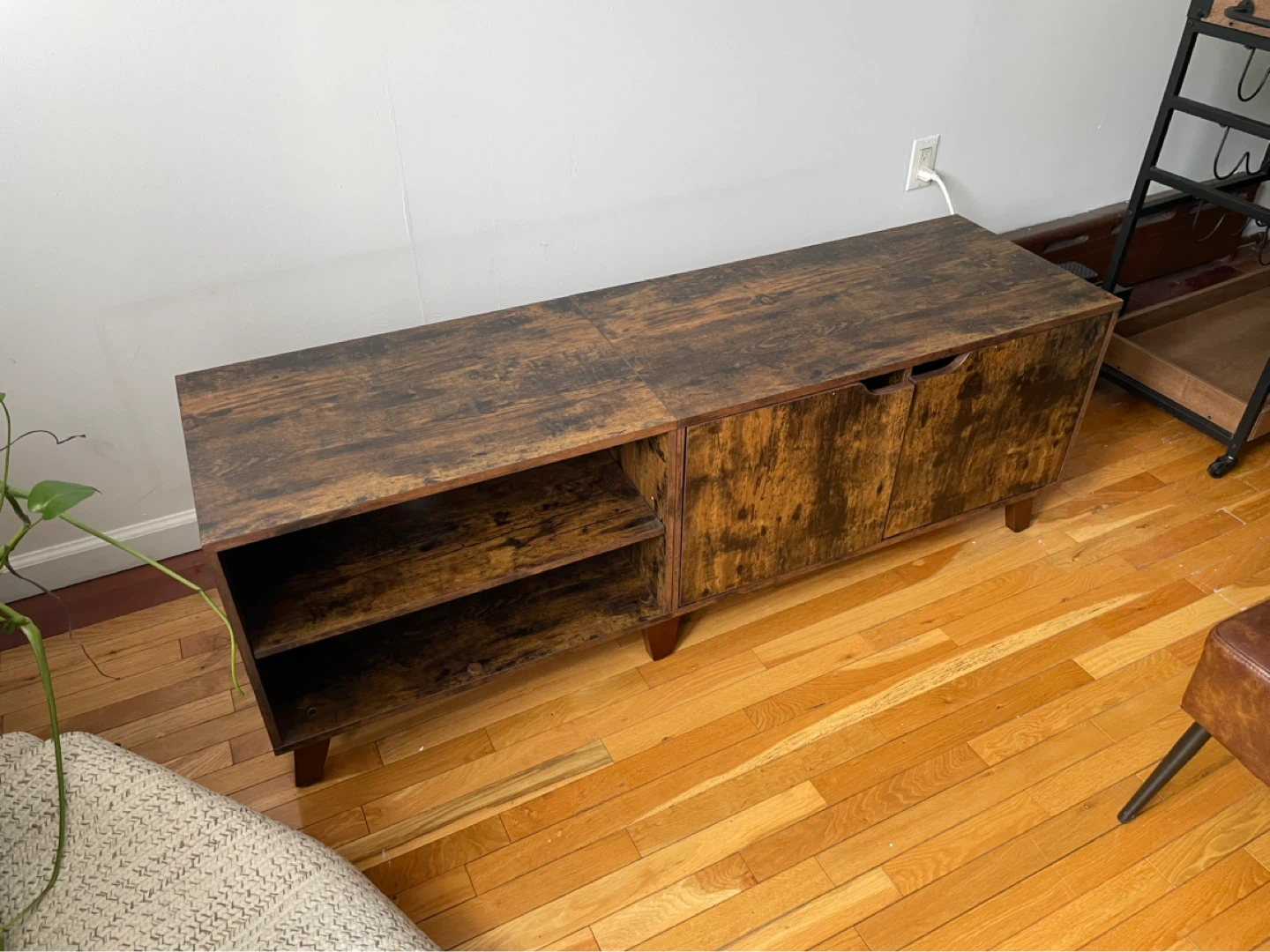Industrial TV Stand / Credenza with Cabinet Storage