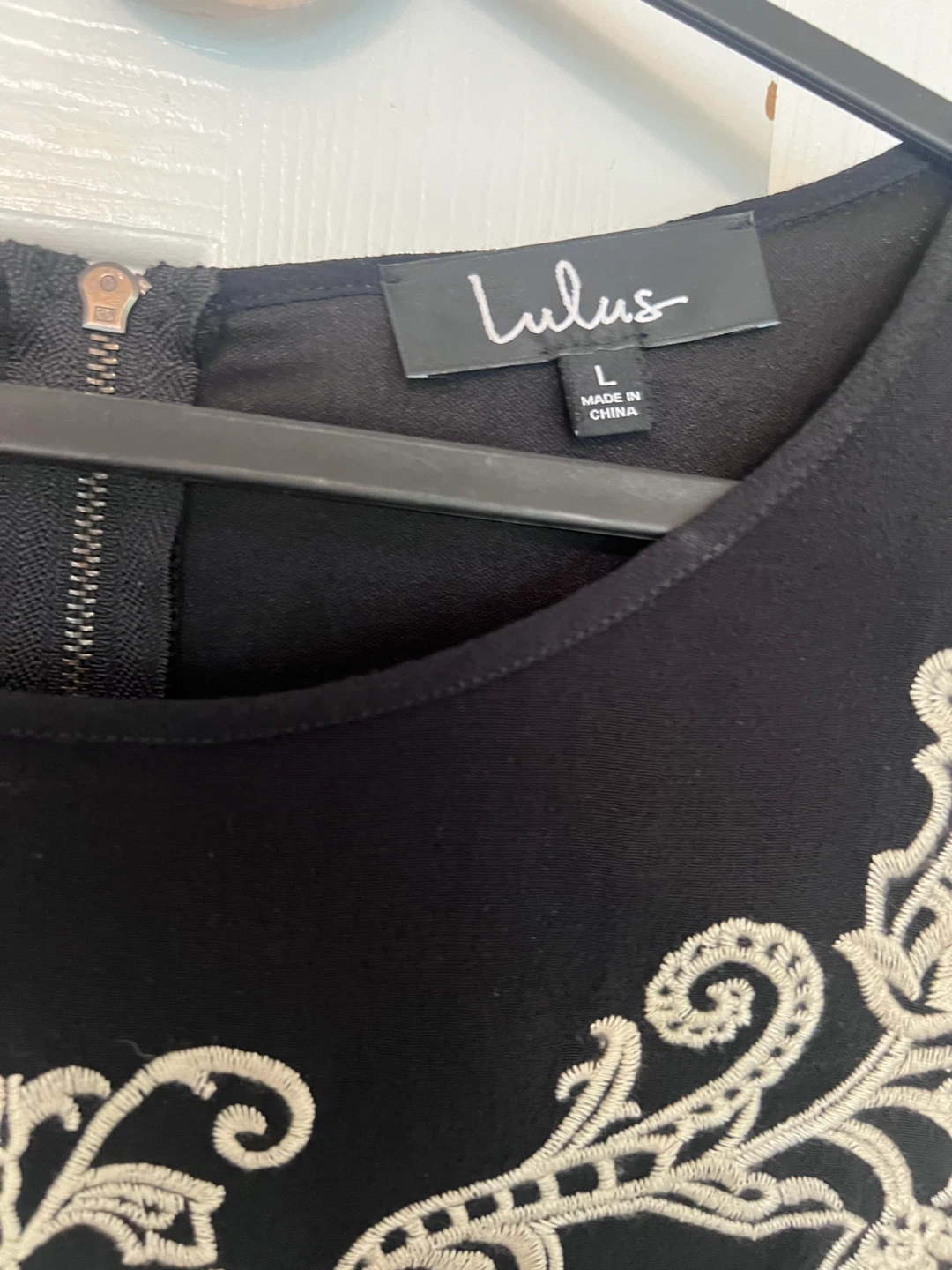Lulus Black Embroidered Mini Dress Size L - photo 2