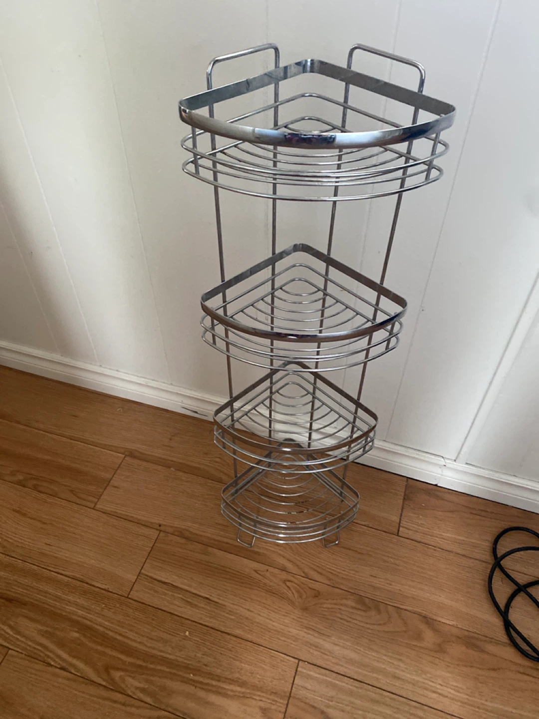 3-Tier Chrome Corner Shelf Unit