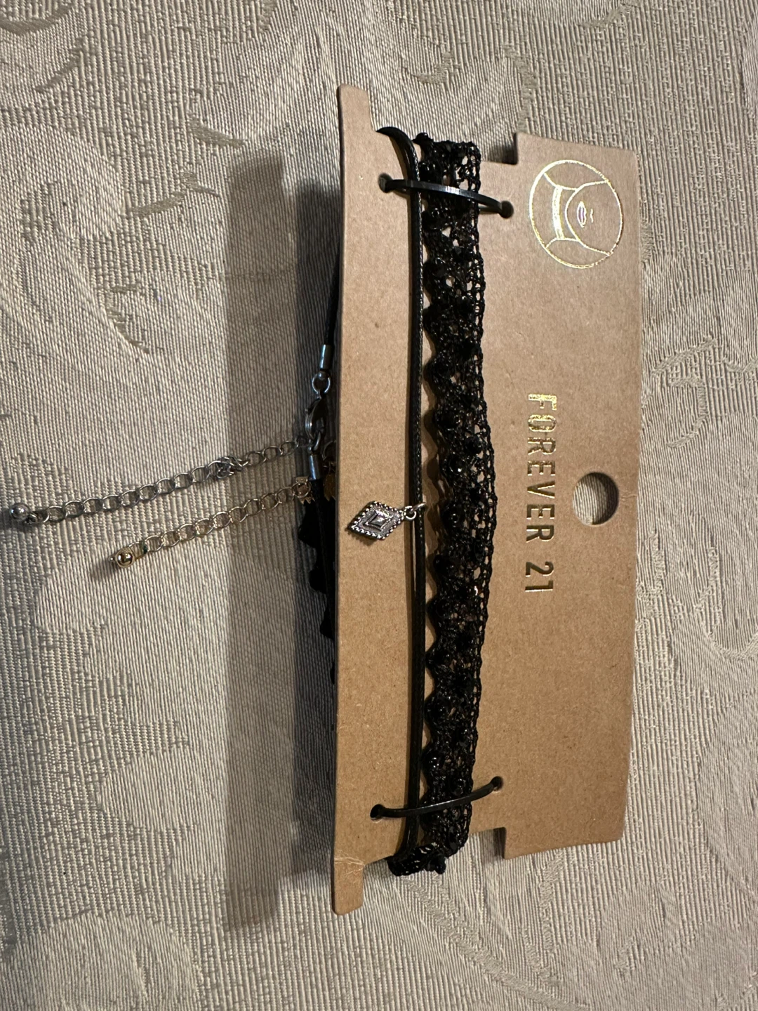 Forever 21 Black Lace Choker Necklace Set