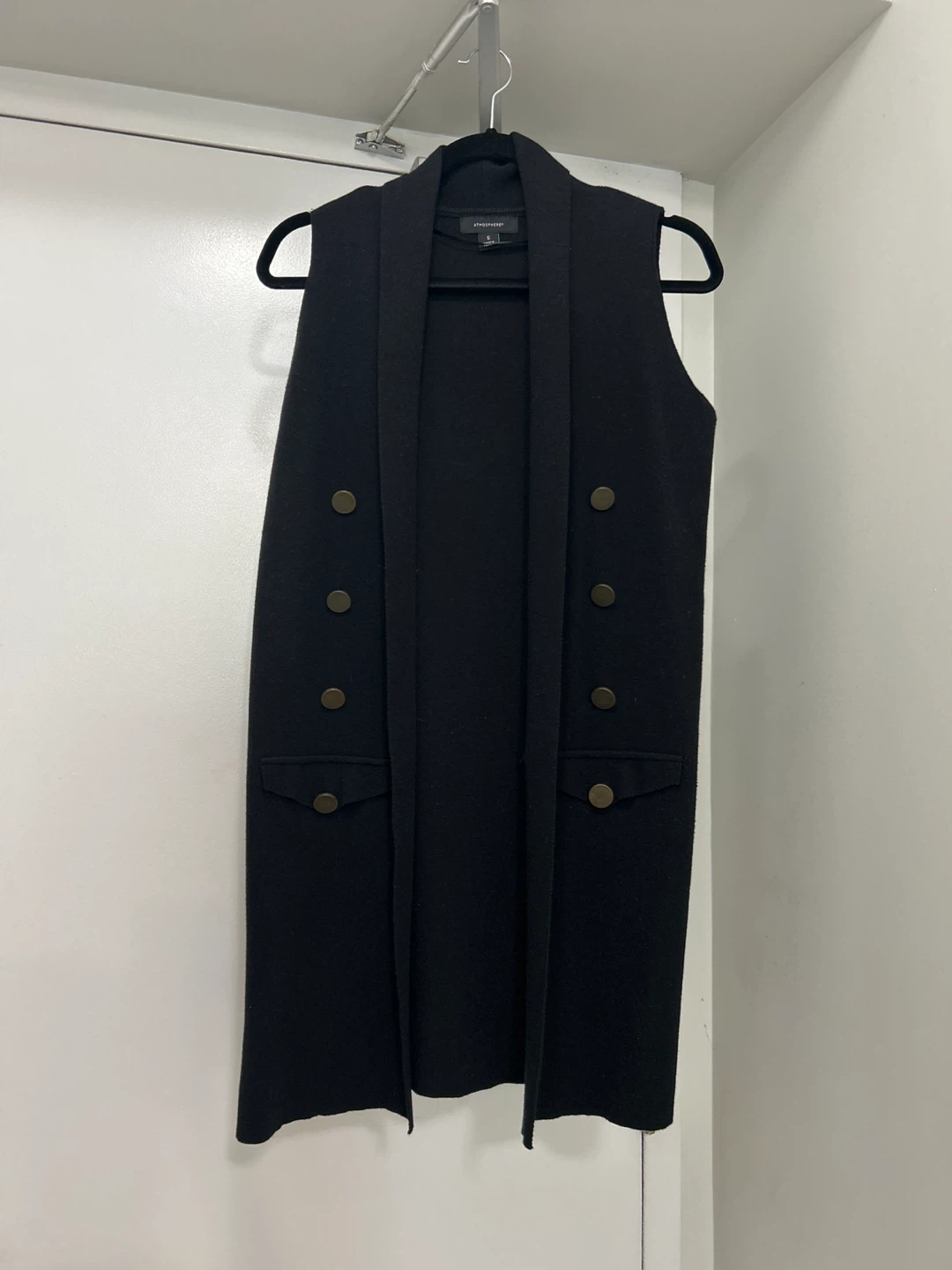 Atmosphere Black Long Vest - Size S