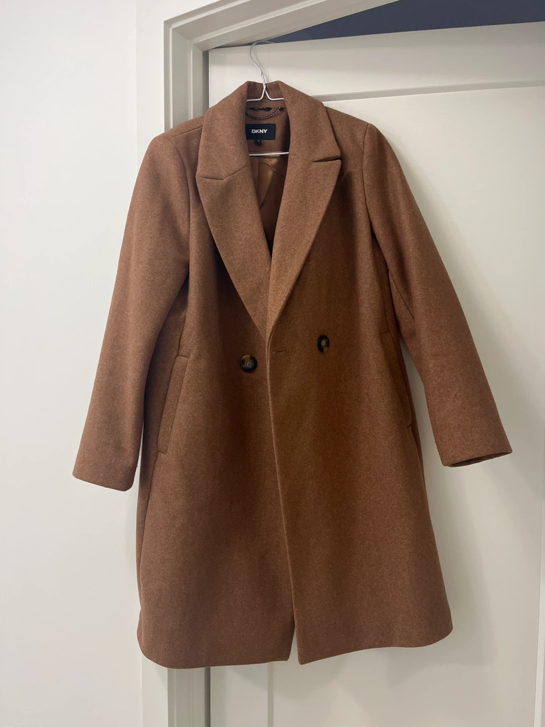 DKNY Women's Brown Wool Blend Coat Size M