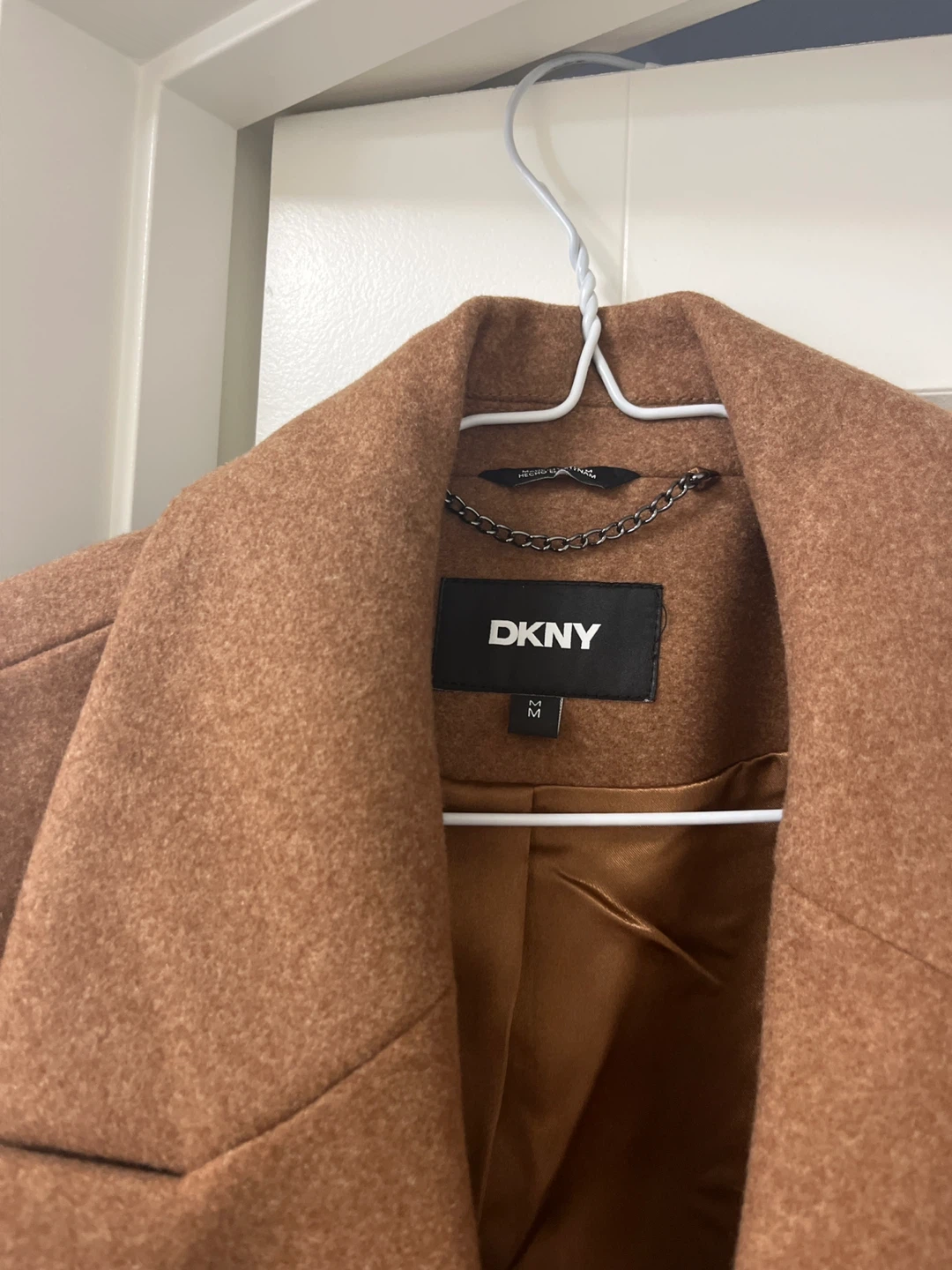 DKNY Women's Brown Wool Blend Coat Size M - photo 2