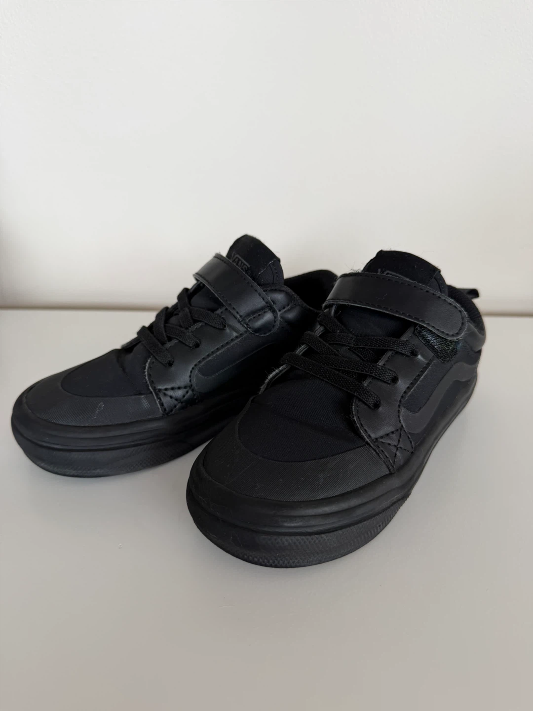 Boys Black Vans Sneakers with Velcro Straps - Size 18cm - photo 3