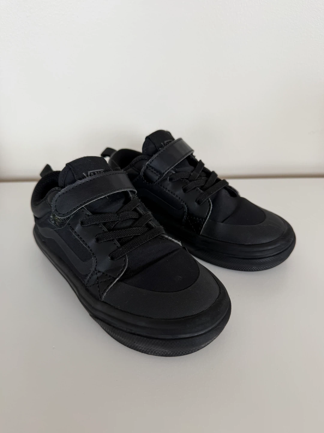 Boys Black Vans Sneakers with Velcro Straps - Size 18cm - photo 2