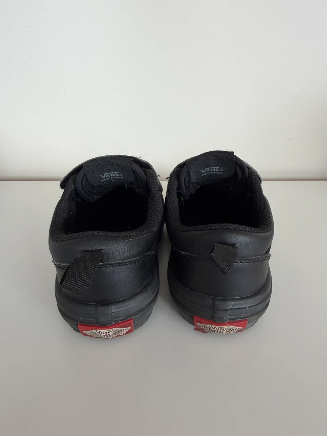 Boys Black Vans Sneakers with Velcro Straps - Size 18cm - photo 4