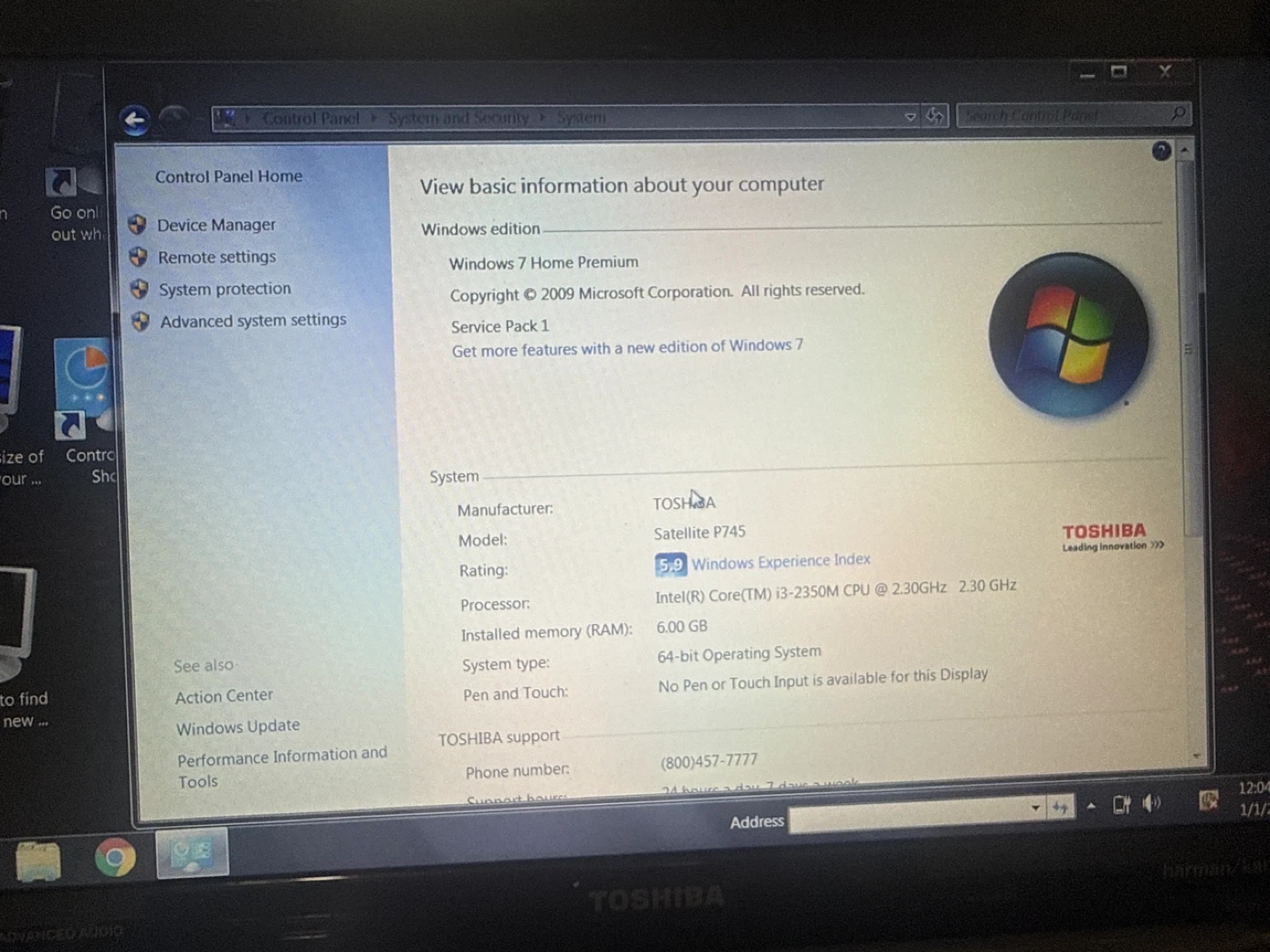 Toshiba Satellite P745 Laptop - Intel Core i3 - photo 4