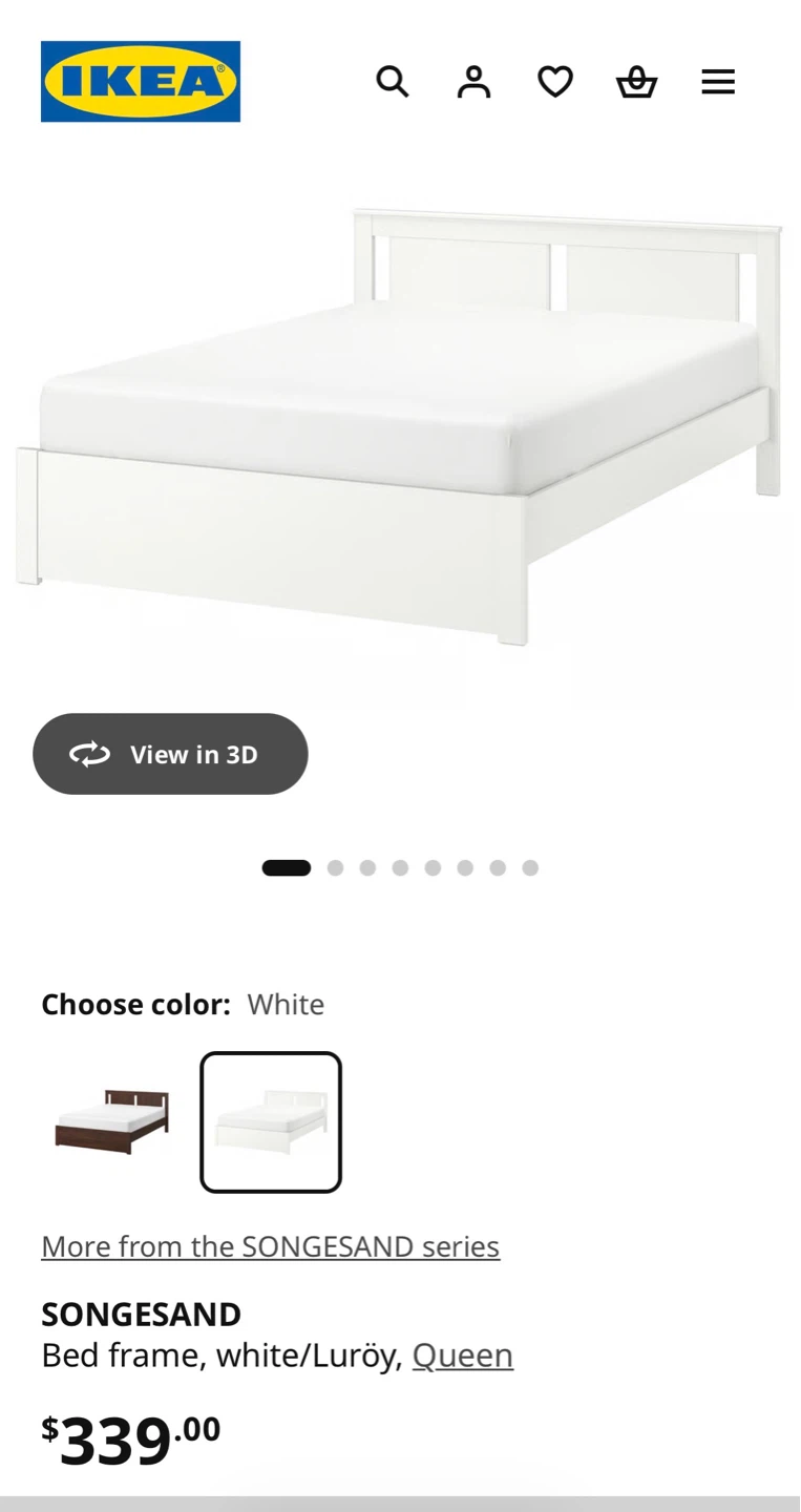 Queen Mattress & Bed Frame - White - photo 3