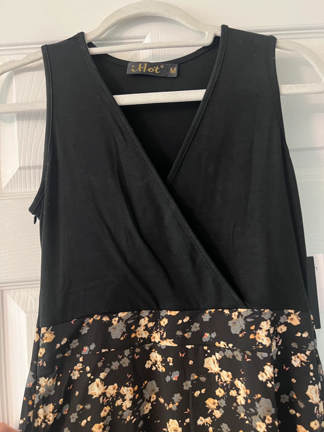 iHot Floral Print Maxi Dress - Black/Multi - Size M - photo 2