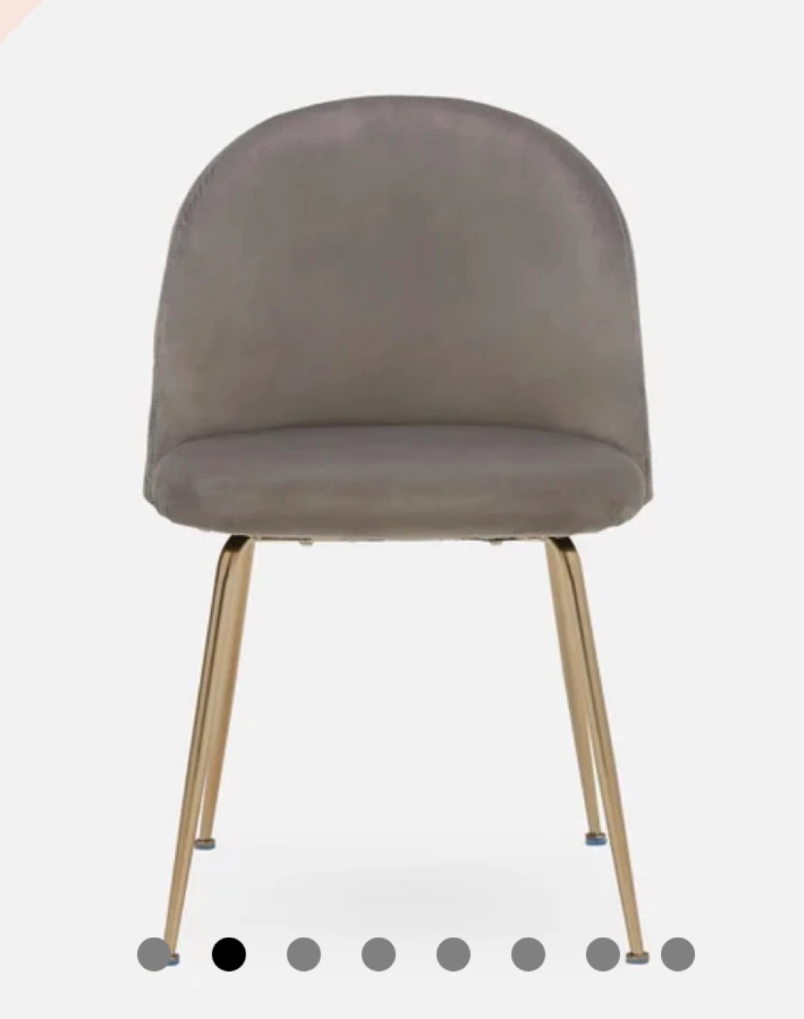 Grey Velvet Dining Chair with Gold Legs - photo 5