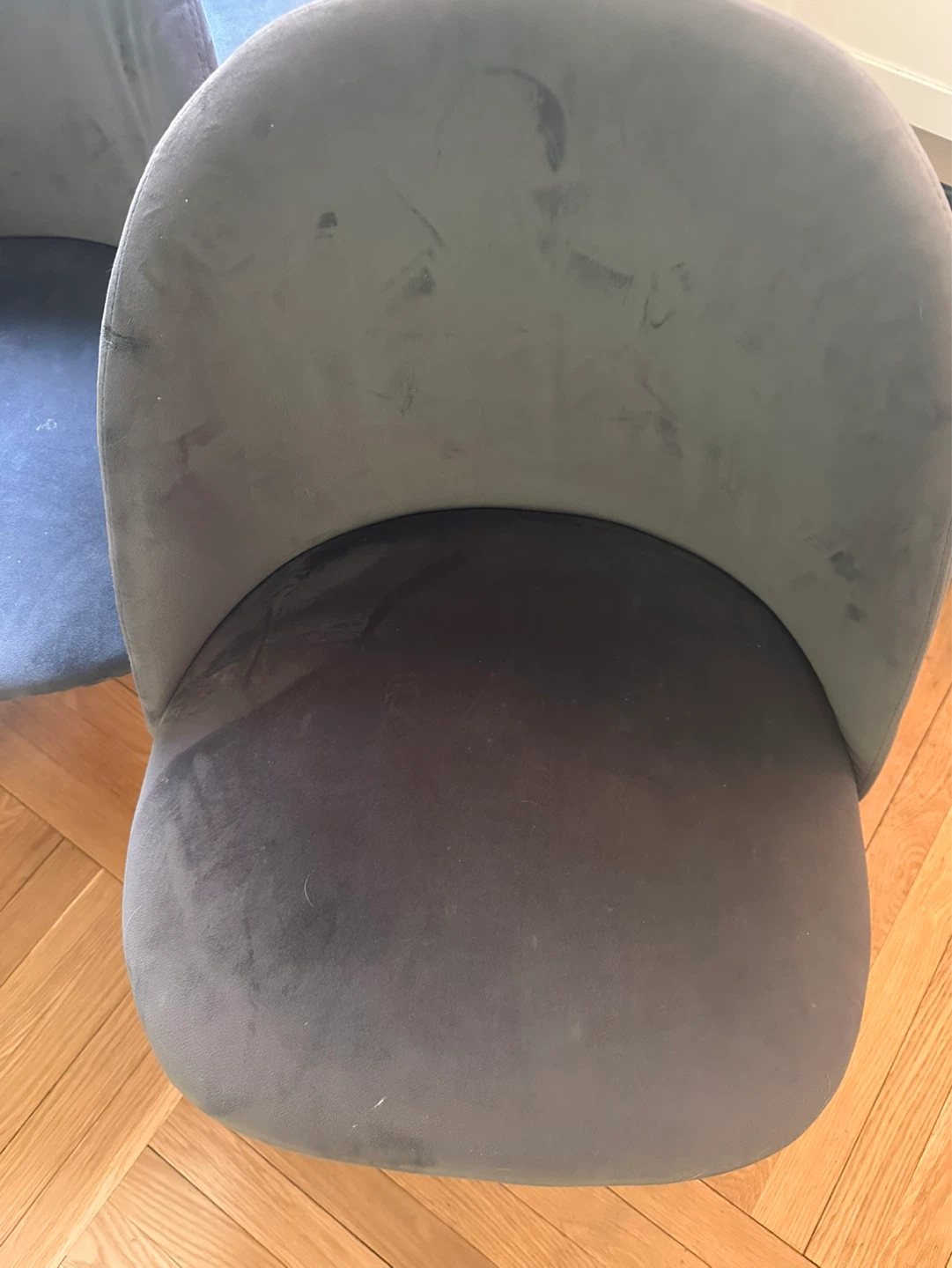 Grey Velvet Dining Chair with Gold Legs - photo 2