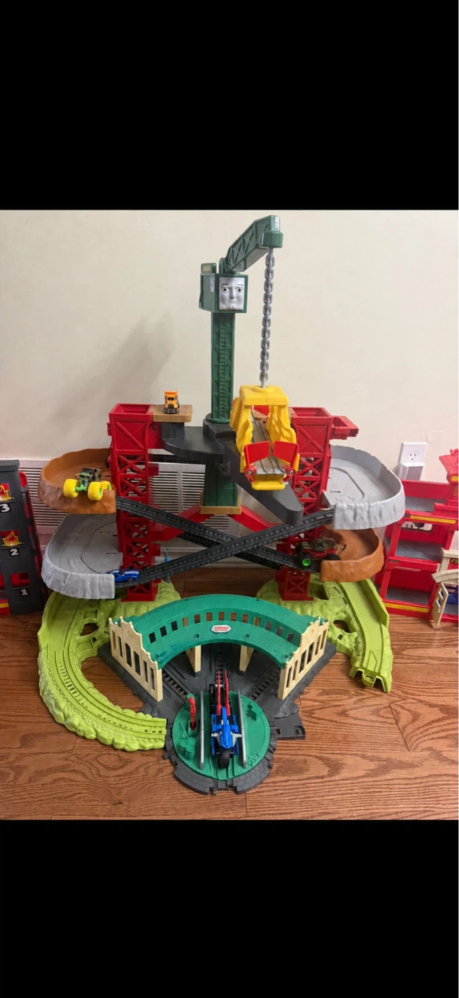 Kids Play Set - Big Toy Cars Track and Fire Stations Set