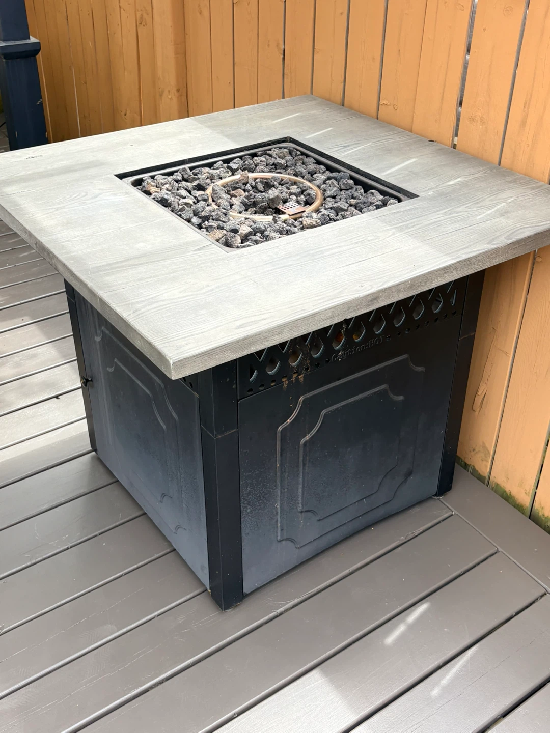 Square Outdoor Propane Fire Pit Table