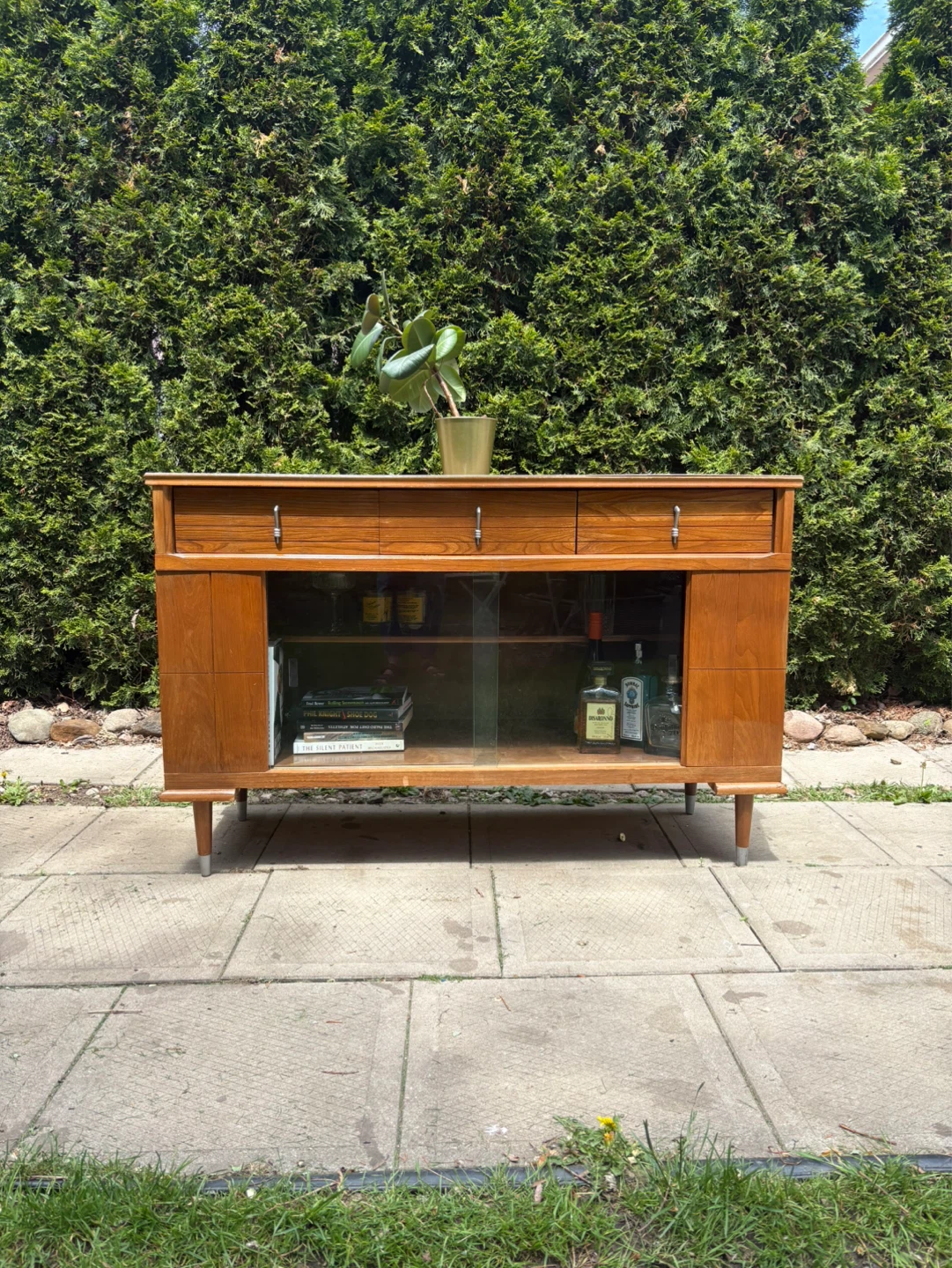 MCM Walnut Display / Bar cabinet