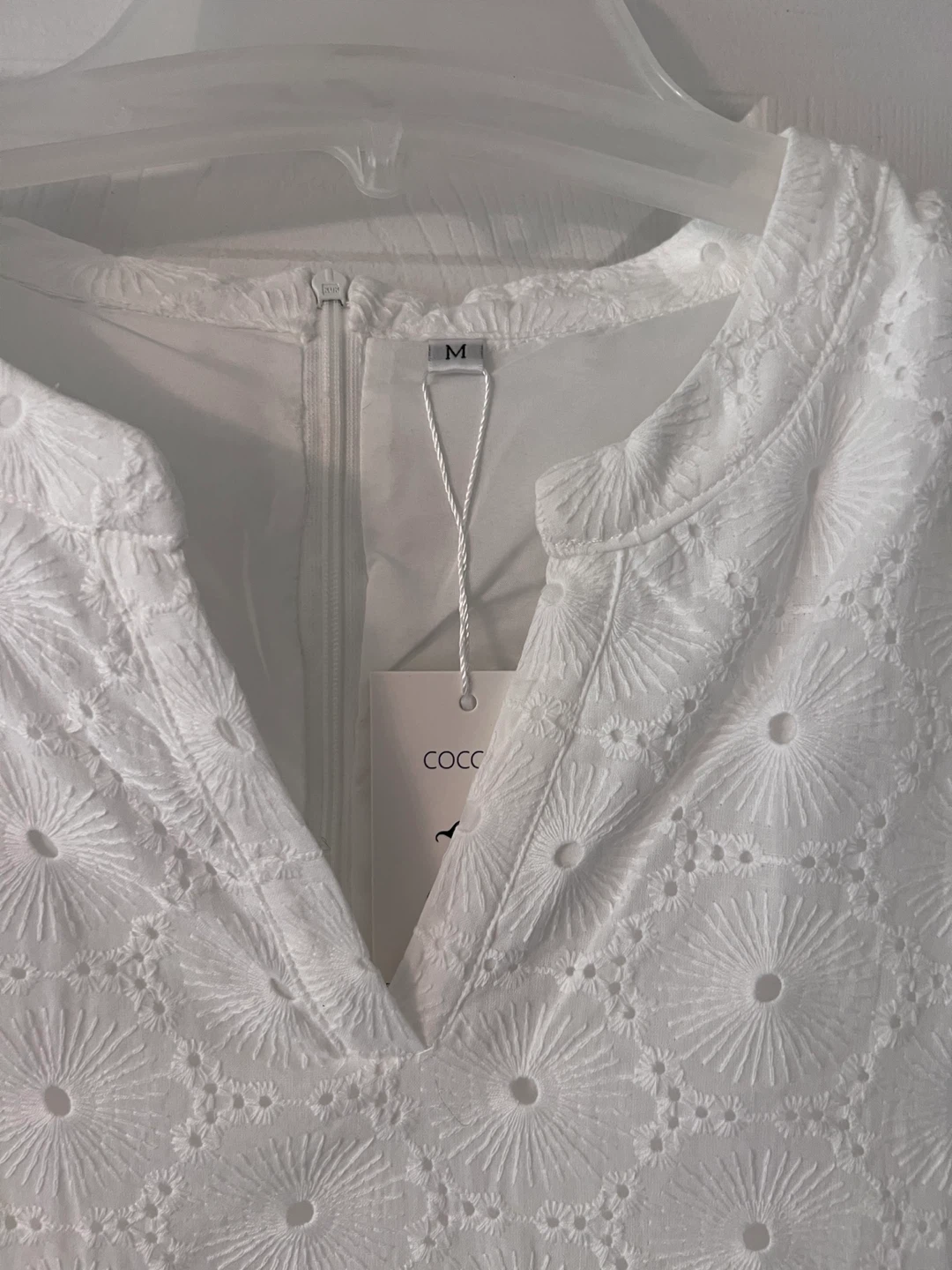 White Eyelet Tiered Midi Dress Size M - photo 2