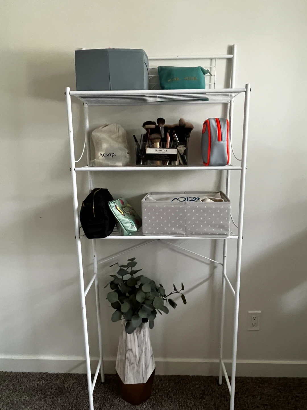 White Bathroom Shelf Unit