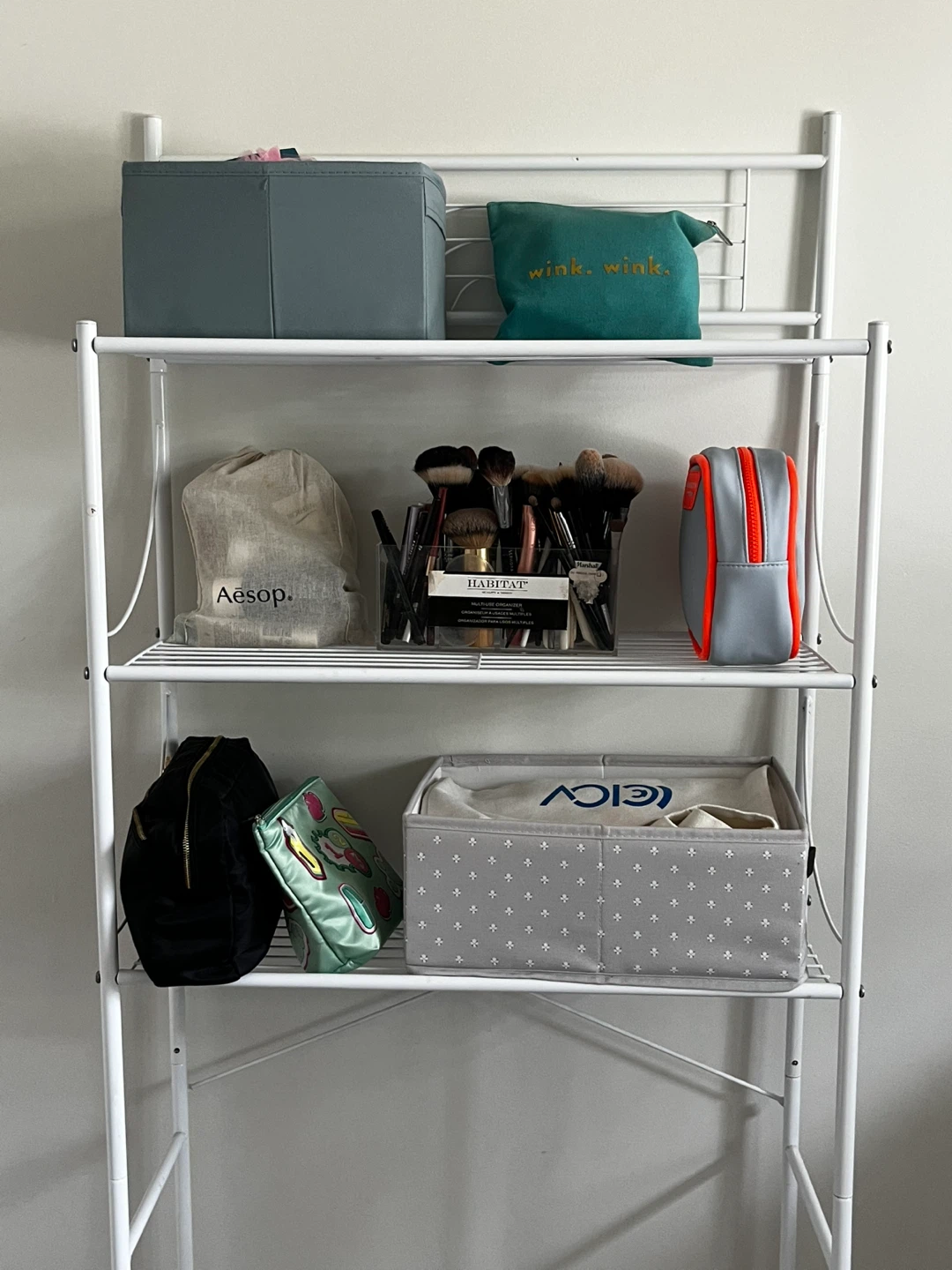 White Bathroom Shelf Unit - photo 2