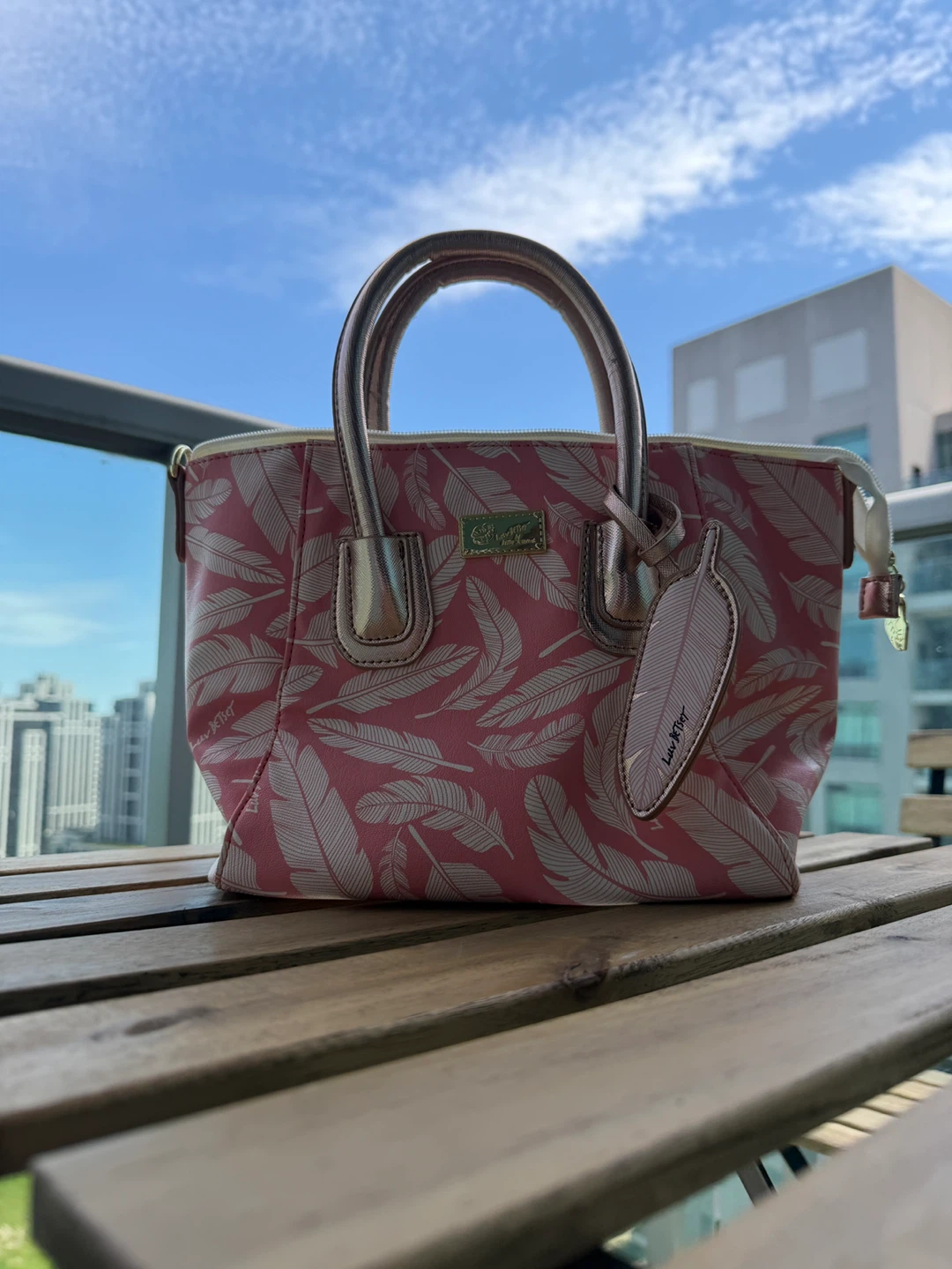 Pink Feather Bag