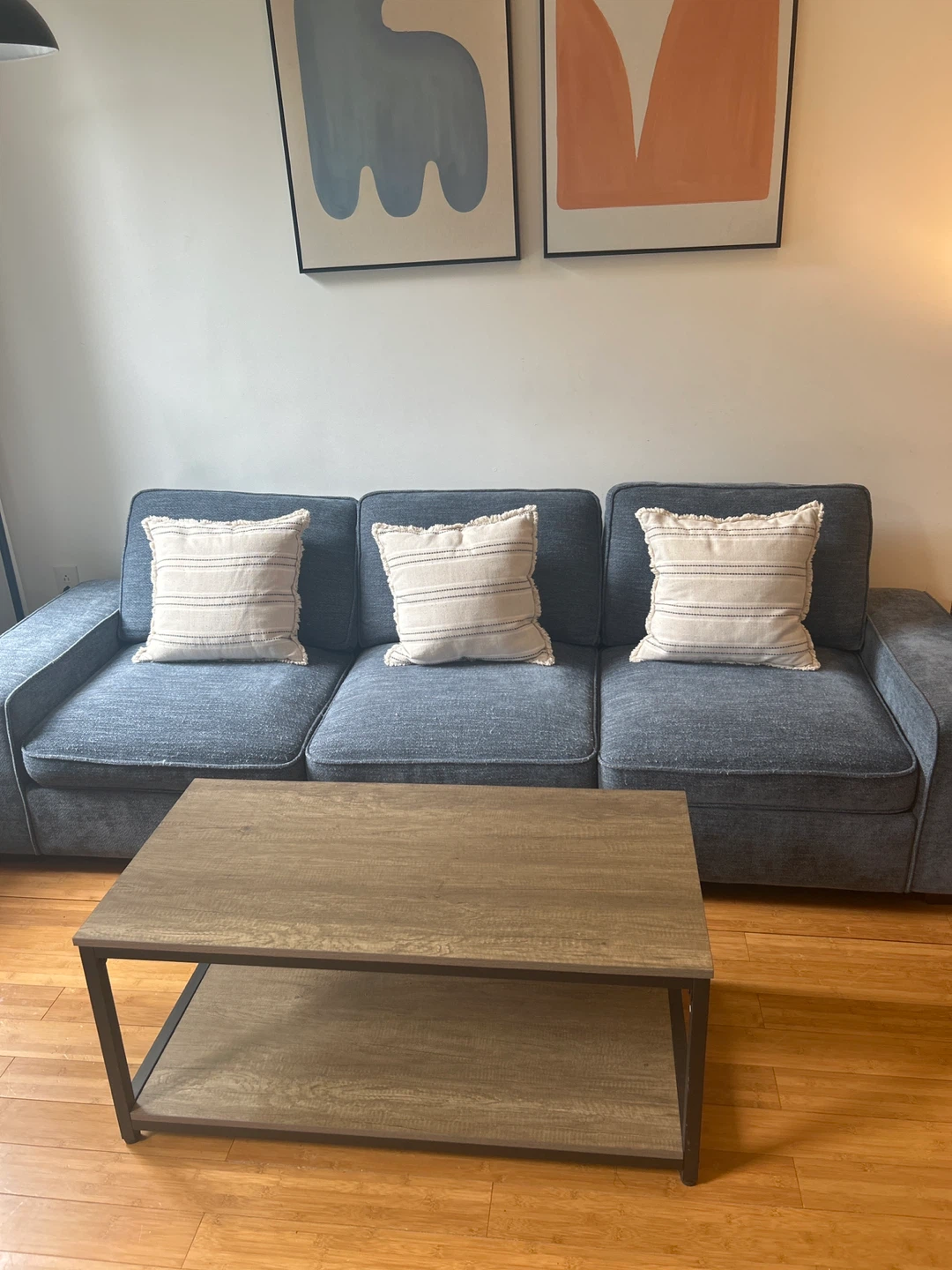 Sofa with storage, coffee table, end table, lamp - photo 2