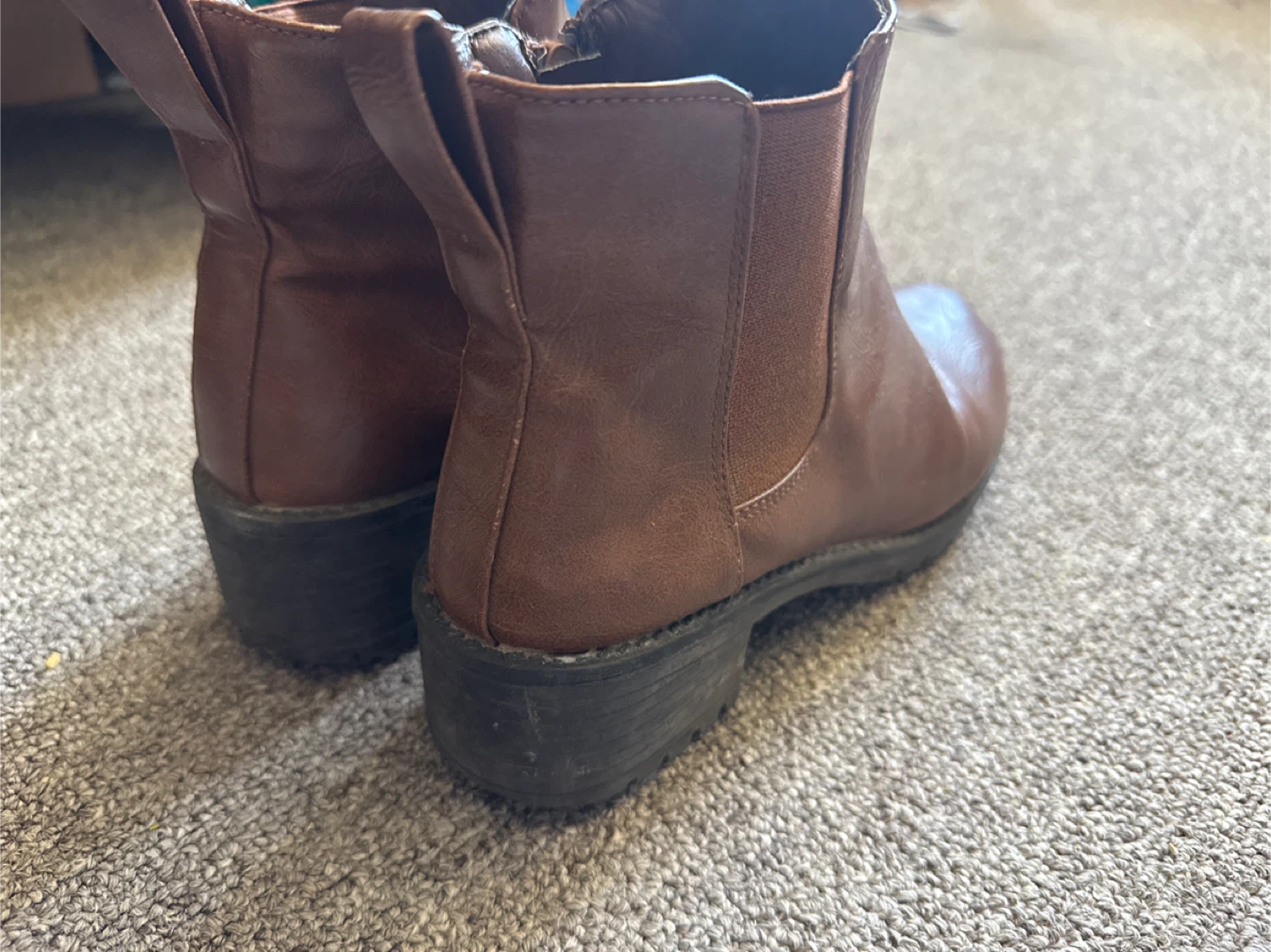 Ardene Brown Faux Leather Ankle Boots Size 6 - photo 2