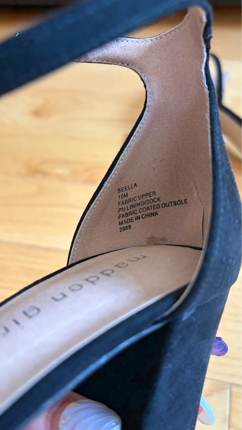 Madden Girl BELLA Black Suede Block Heels - Size 10M - photo 4