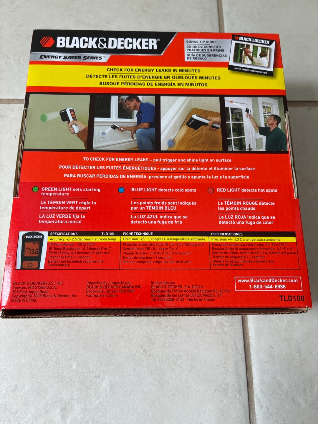 Black & Decker Thermal Leak Detector TL D100 - photo 3