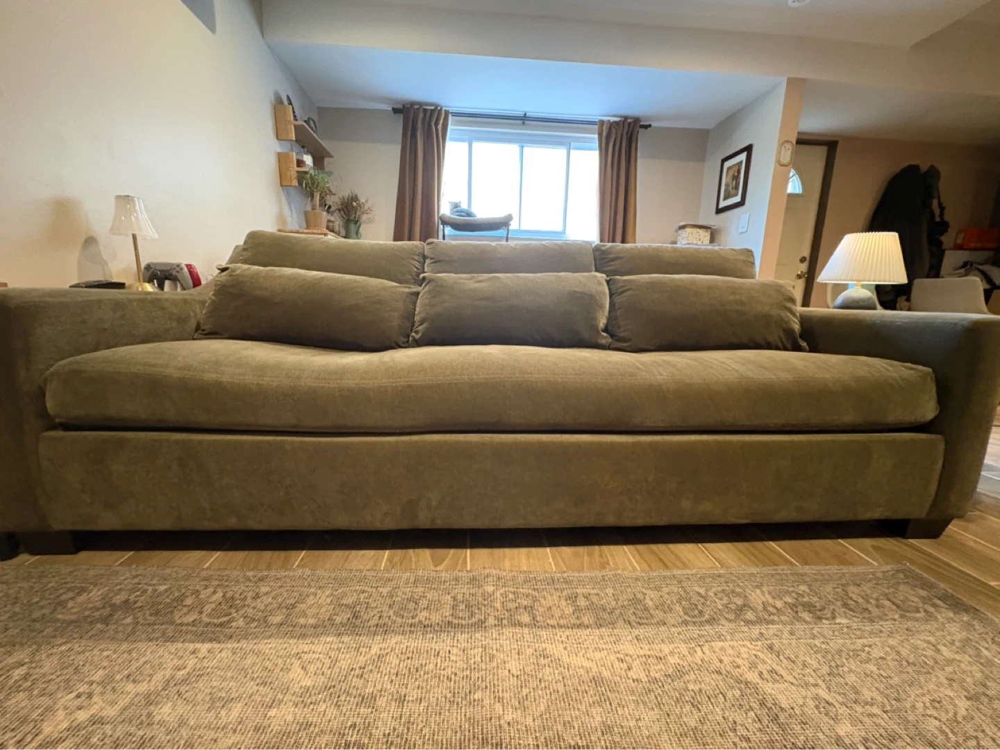 Olive Green Fabric Sofa - photo 2