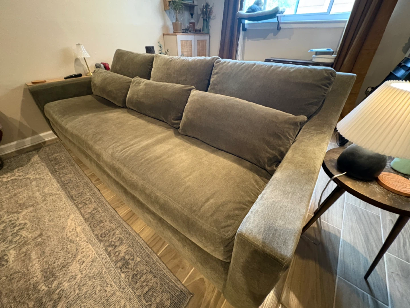 Olive Green Fabric Sofa - photo 3
