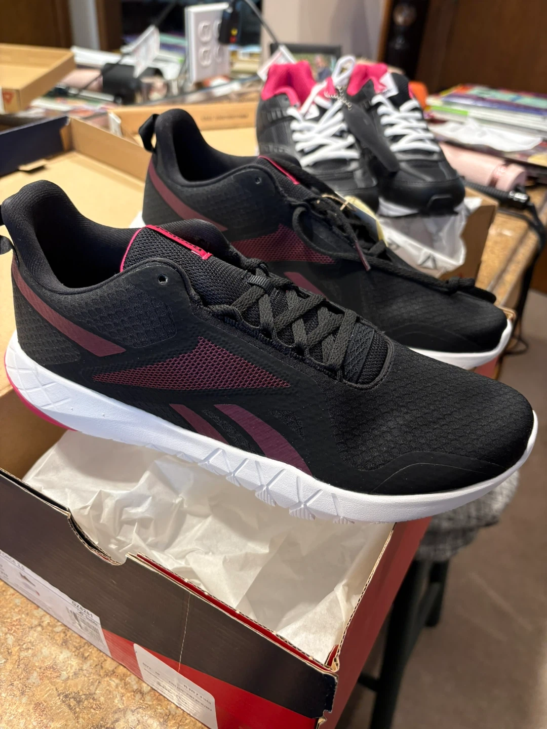 Reebok Flexagon Force 3.0 Shoes - Black/Maroon/Pink - photo 2
