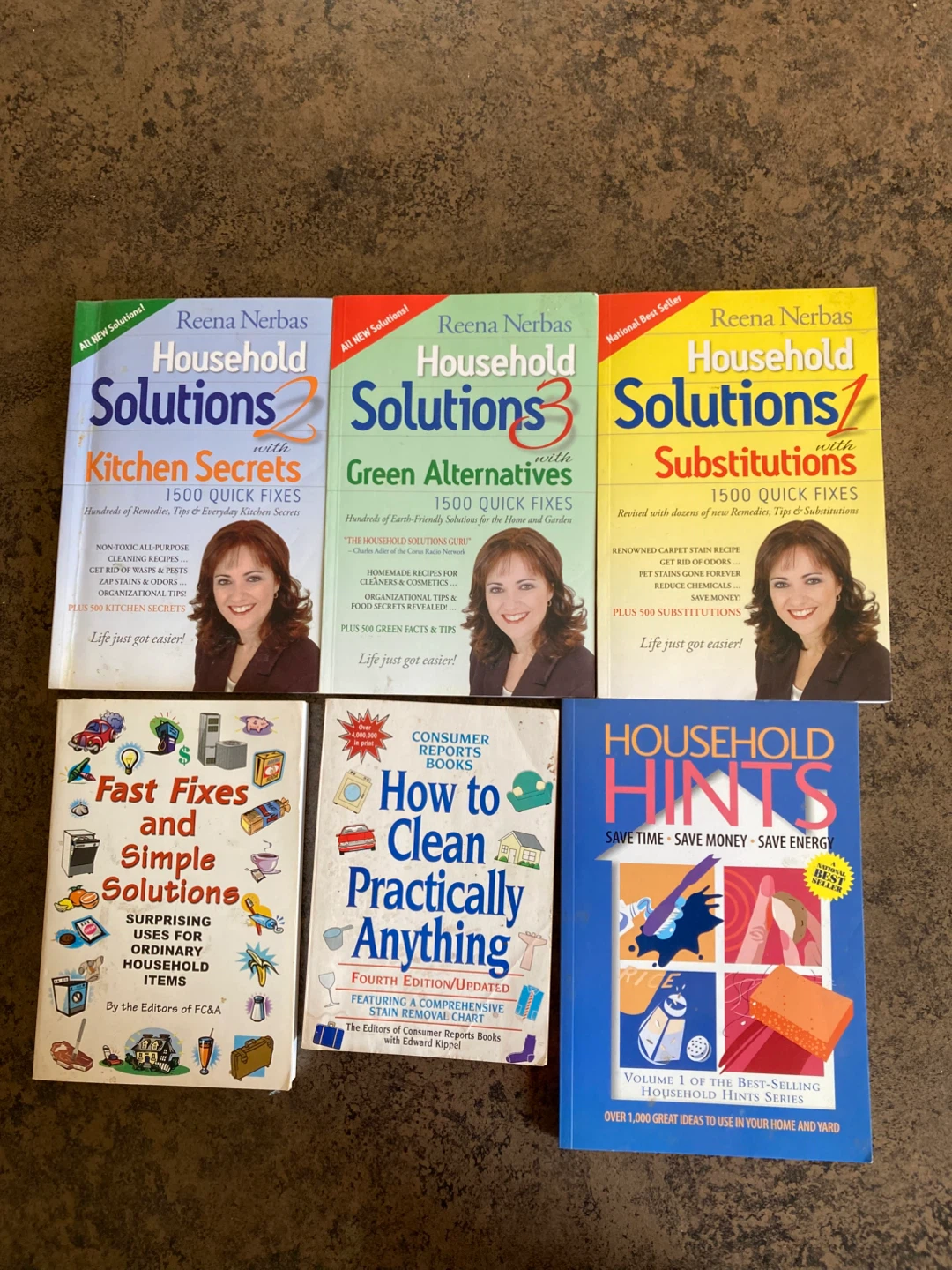 Set of 4 Reena Nerbas Household Solutions Books & 2 Other Books