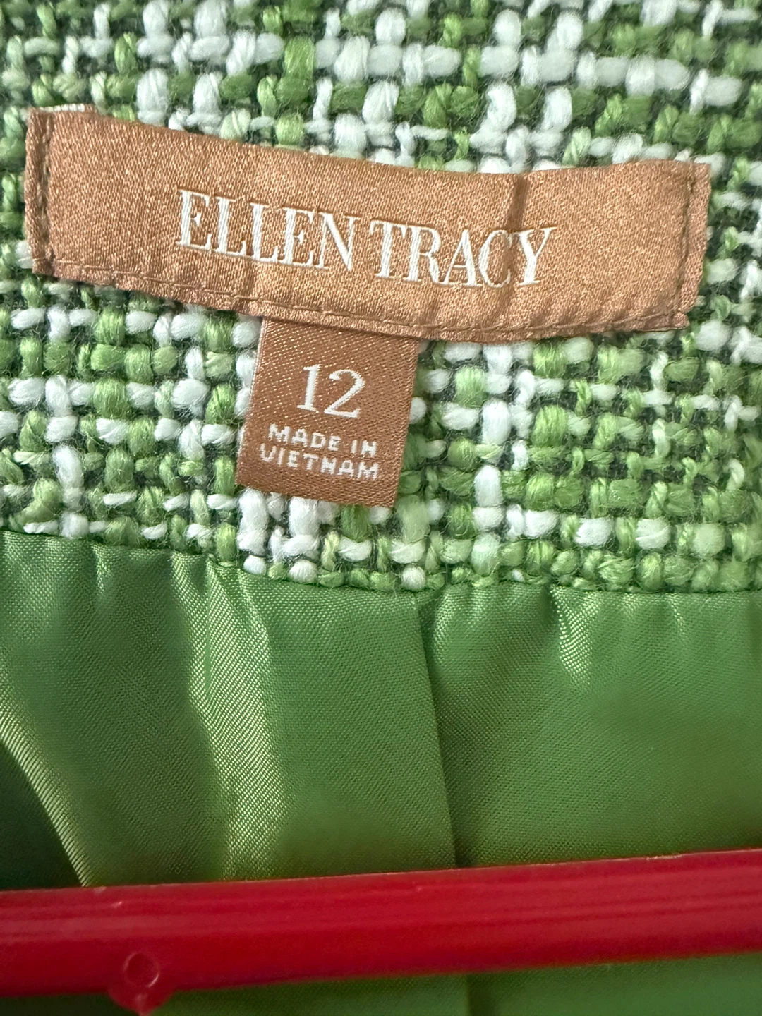 Ellen Tracy Green Tweed Blazer Jacket Size 12