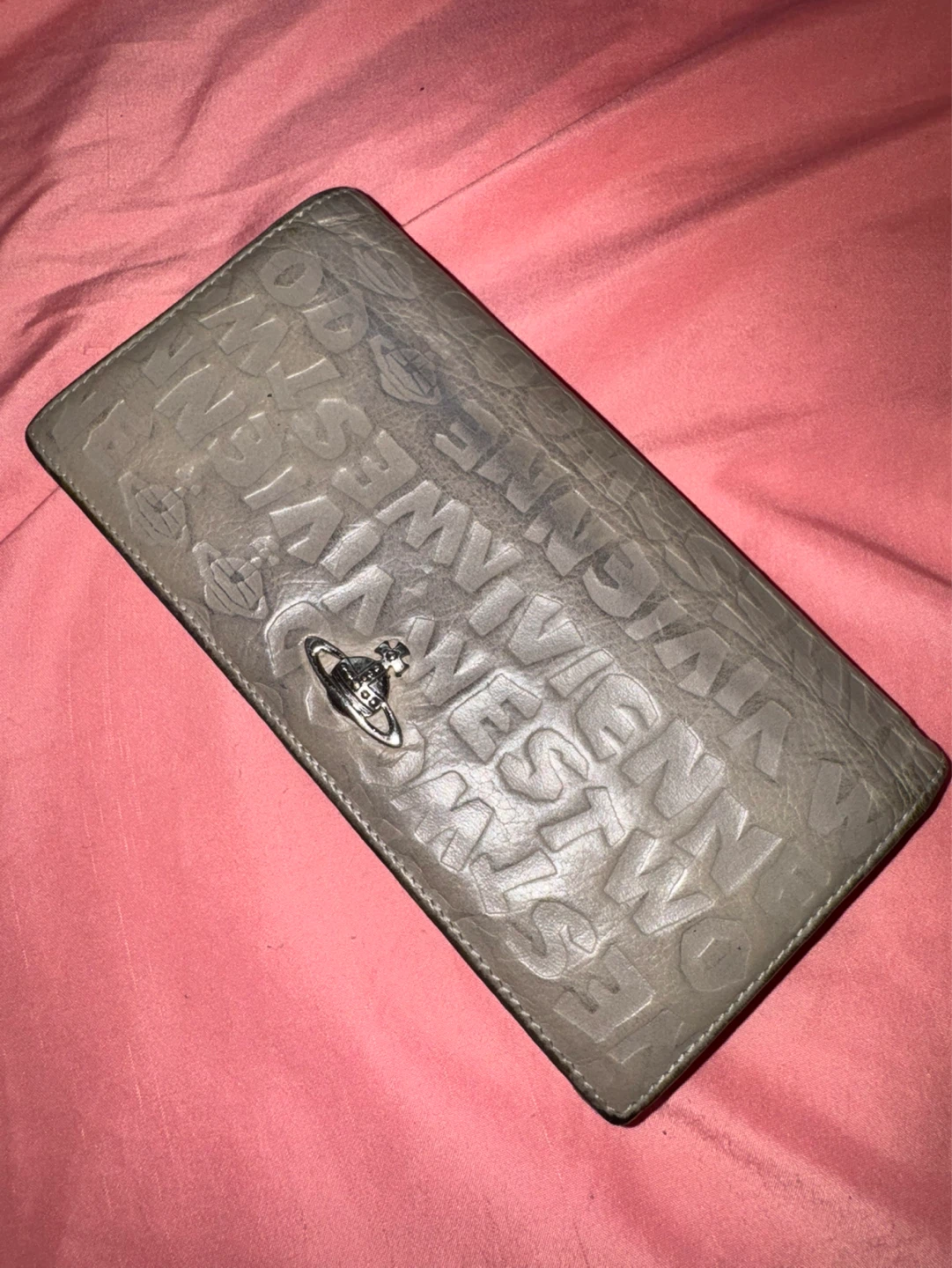 Vivienne Westwood Beige Embossed Logo Long Wallet
