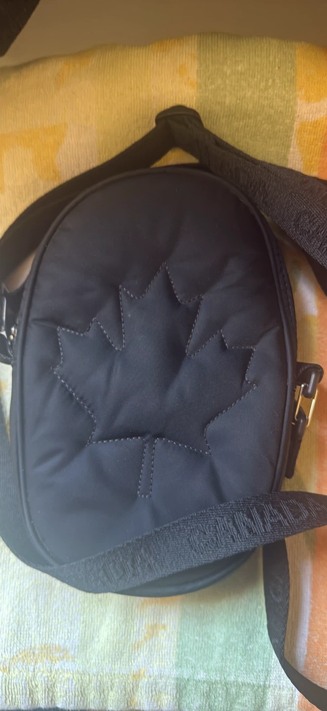 Lululemon Black Crossbody Bag with Maple Leaf Detail