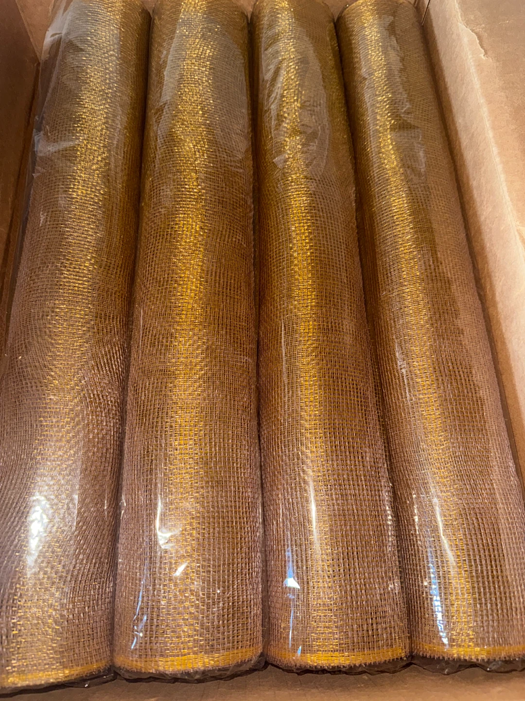 Antique Gold Mesh Ribbon MT44 with Metallic Strip
