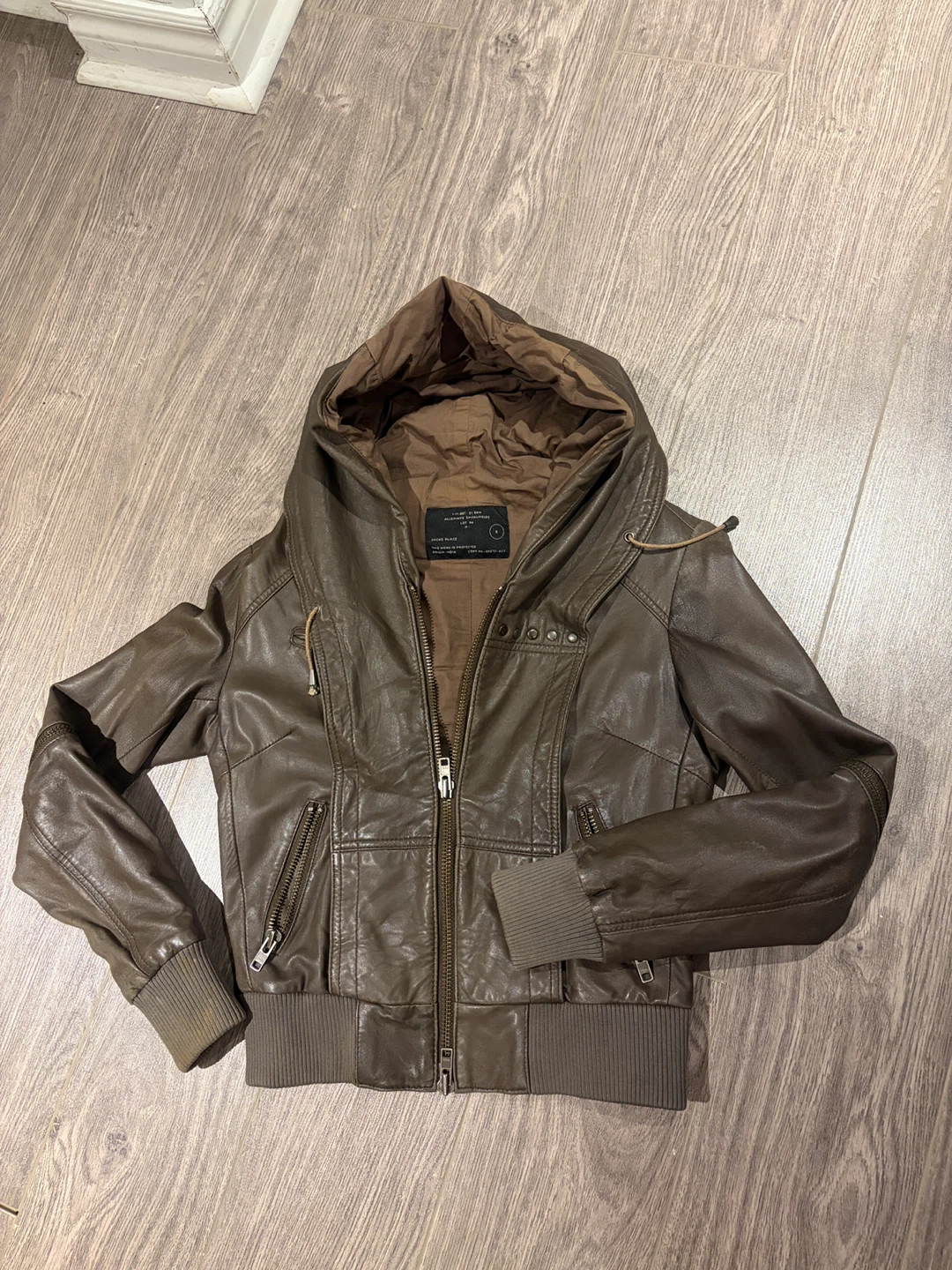 ALLSAINTS "Biker Style" Brown Leather Jacket - Size S