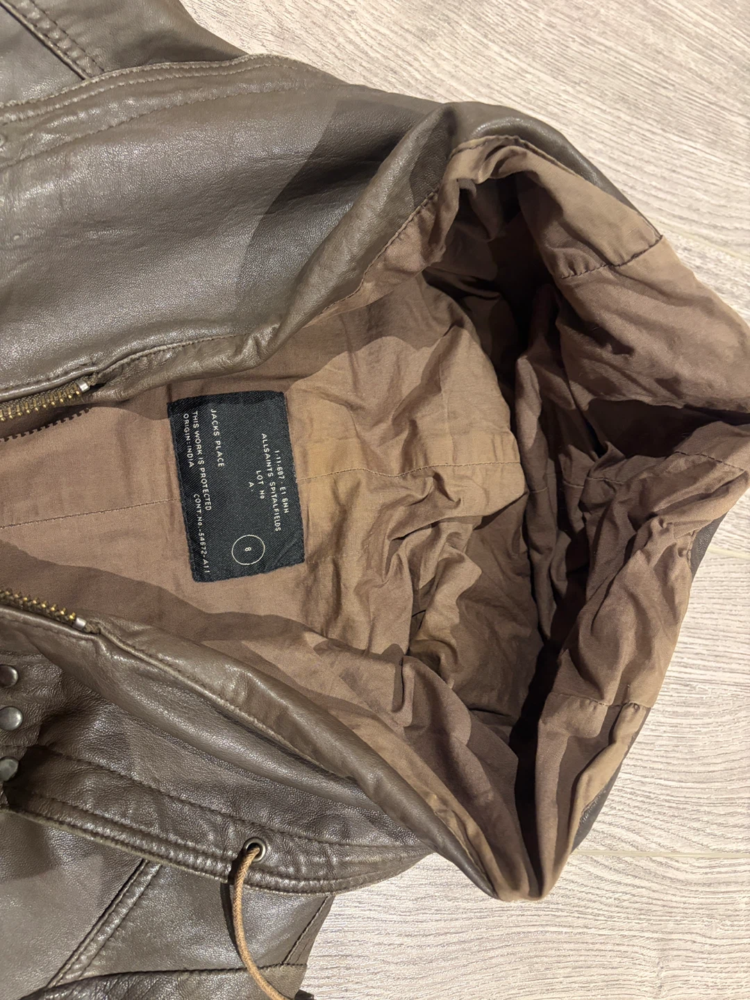 ALLSAINTS "Biker Style" Brown Leather Jacket - Size S - photo 3