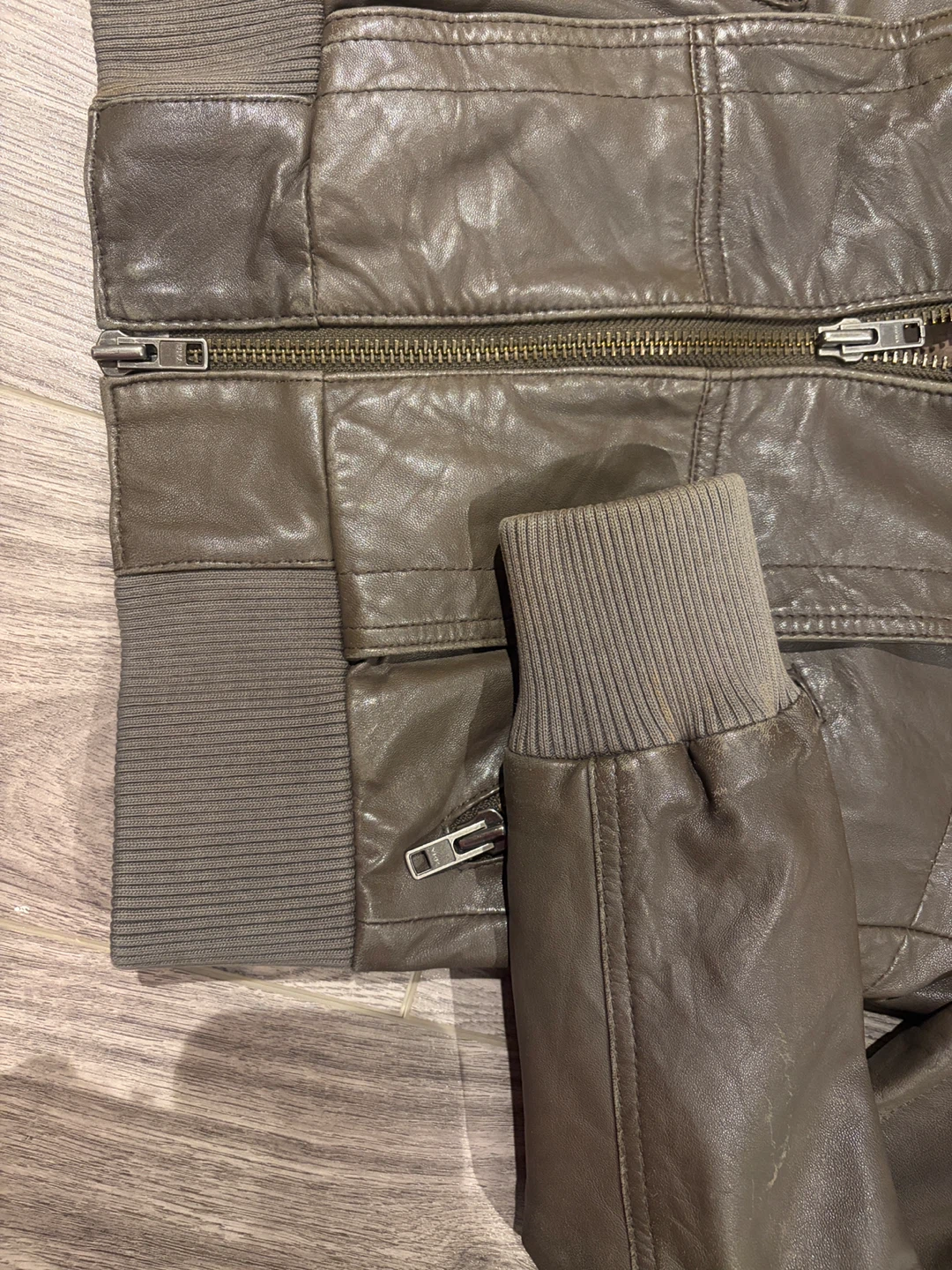 ALLSAINTS "Biker Style" Brown Leather Jacket - Size S - photo 2