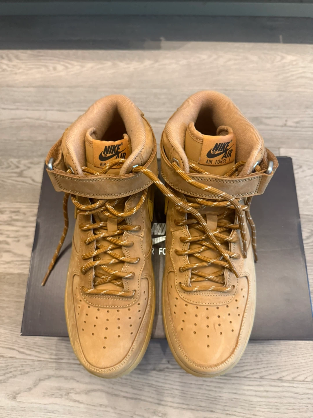 New Nike Air Force 1 Mid Wheat Sneakers - photo 3